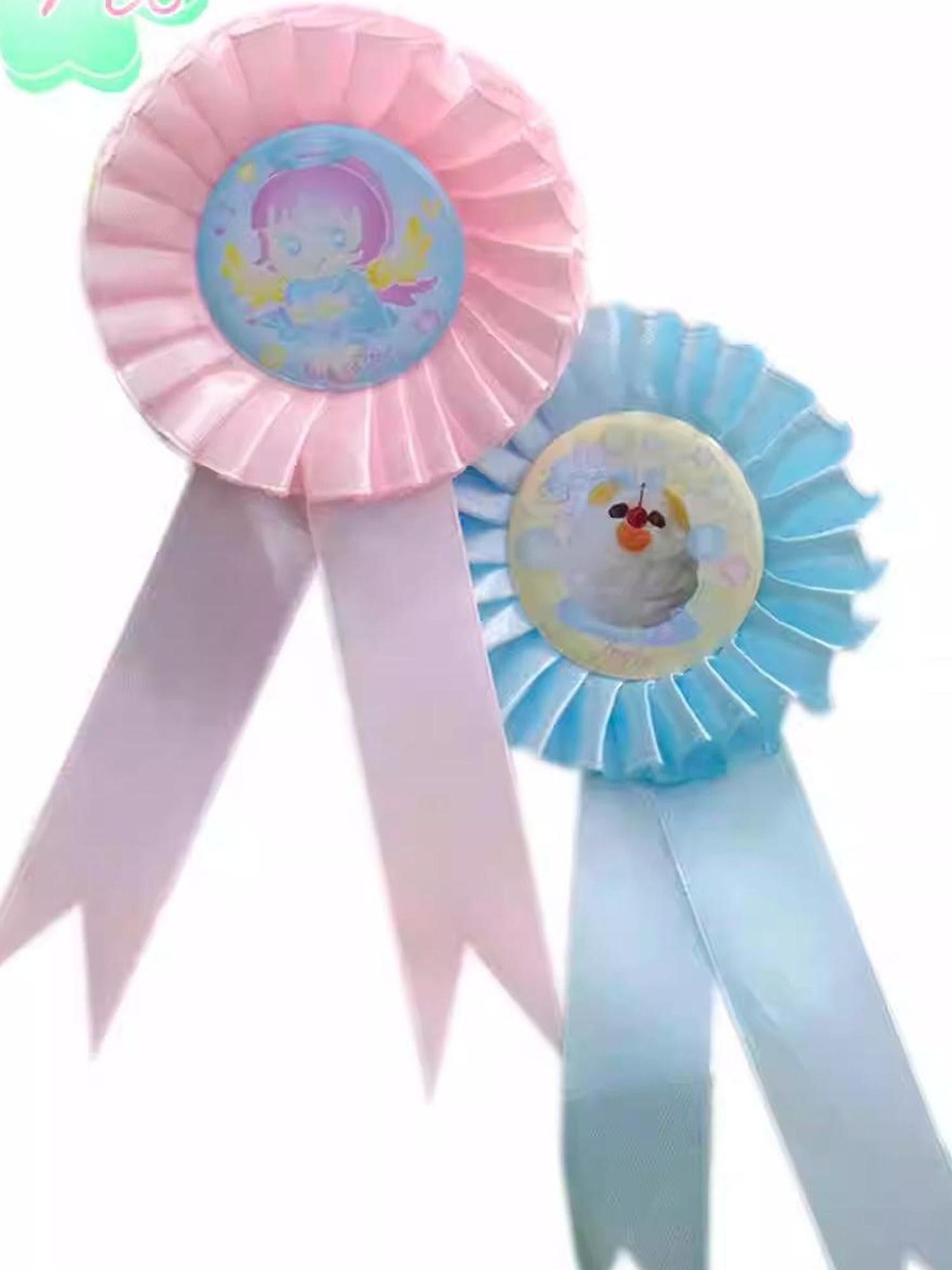 Frufru Gulu Pink Blue Four Leaf Clover Candy Pin Badge