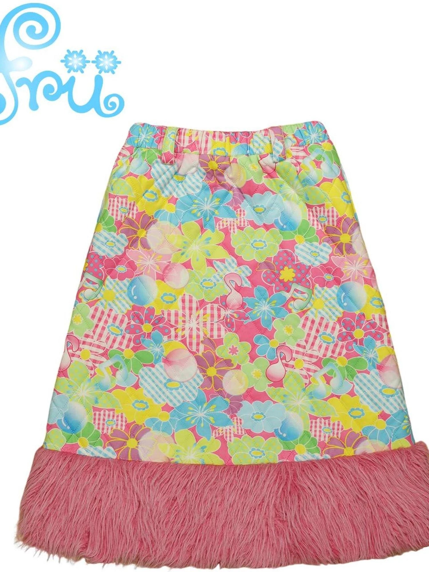 Pink Cartoon Print Playful Dress For Girls Frufru Gulu Design