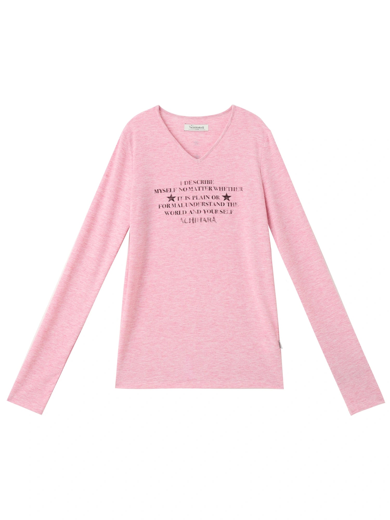 Long Sleeve T-Shirt With Inspirational Print Describe Yourself Beyond Rules