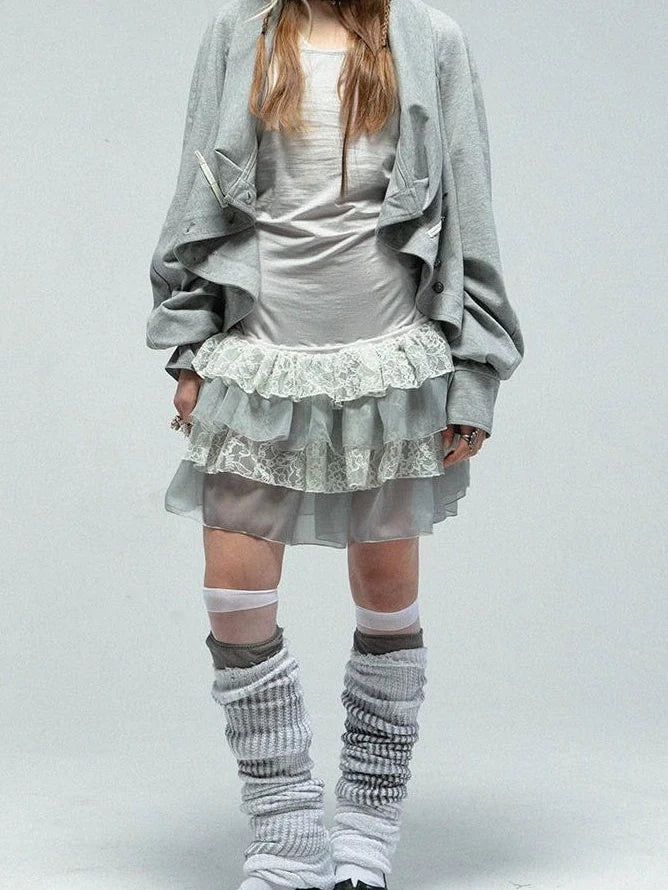 Pirate Style Batwing Sleeve Asymmetrical Cardigan Sweatshirt