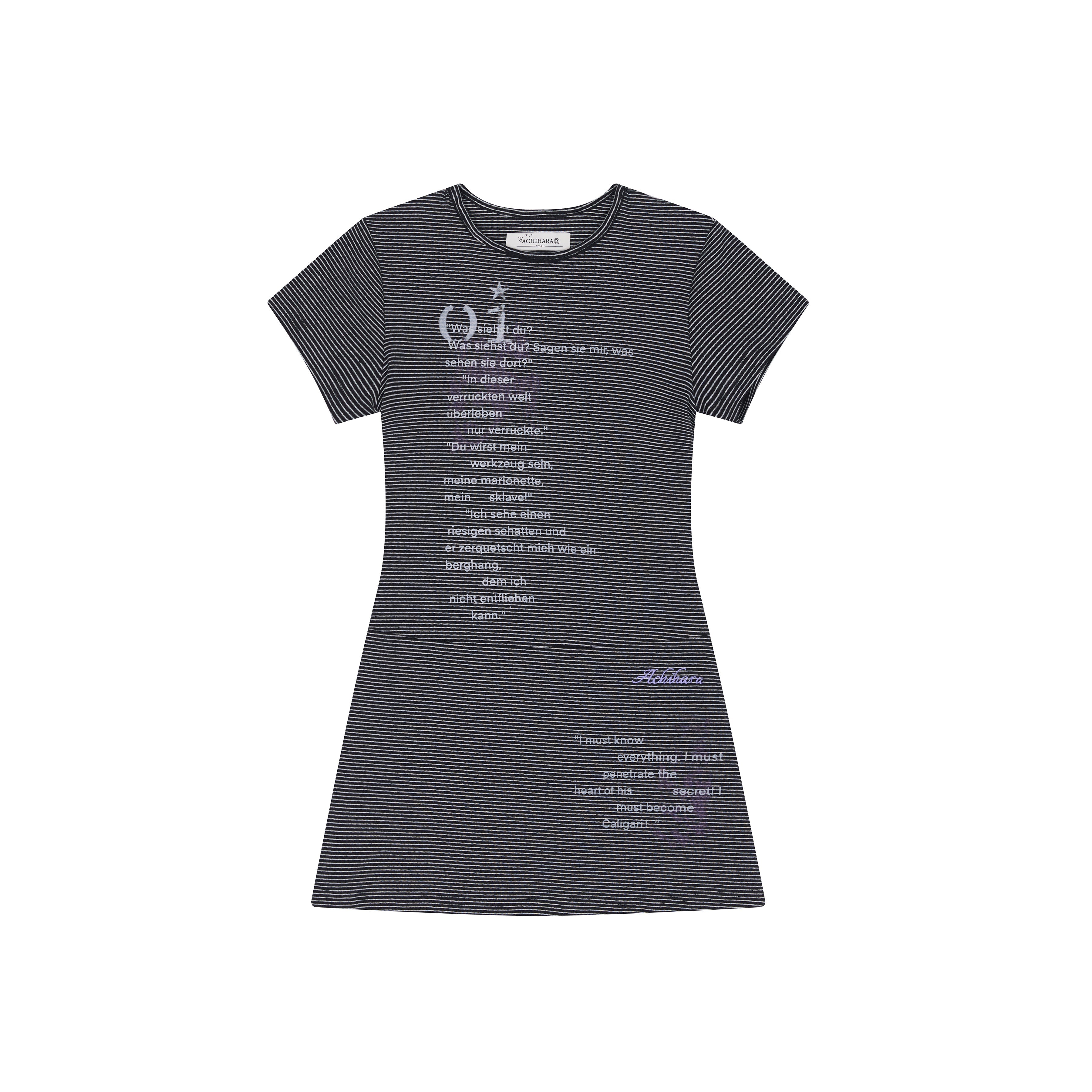Achihara Distorted Pixel Stripe V Neck T Shirt Long Sleeve