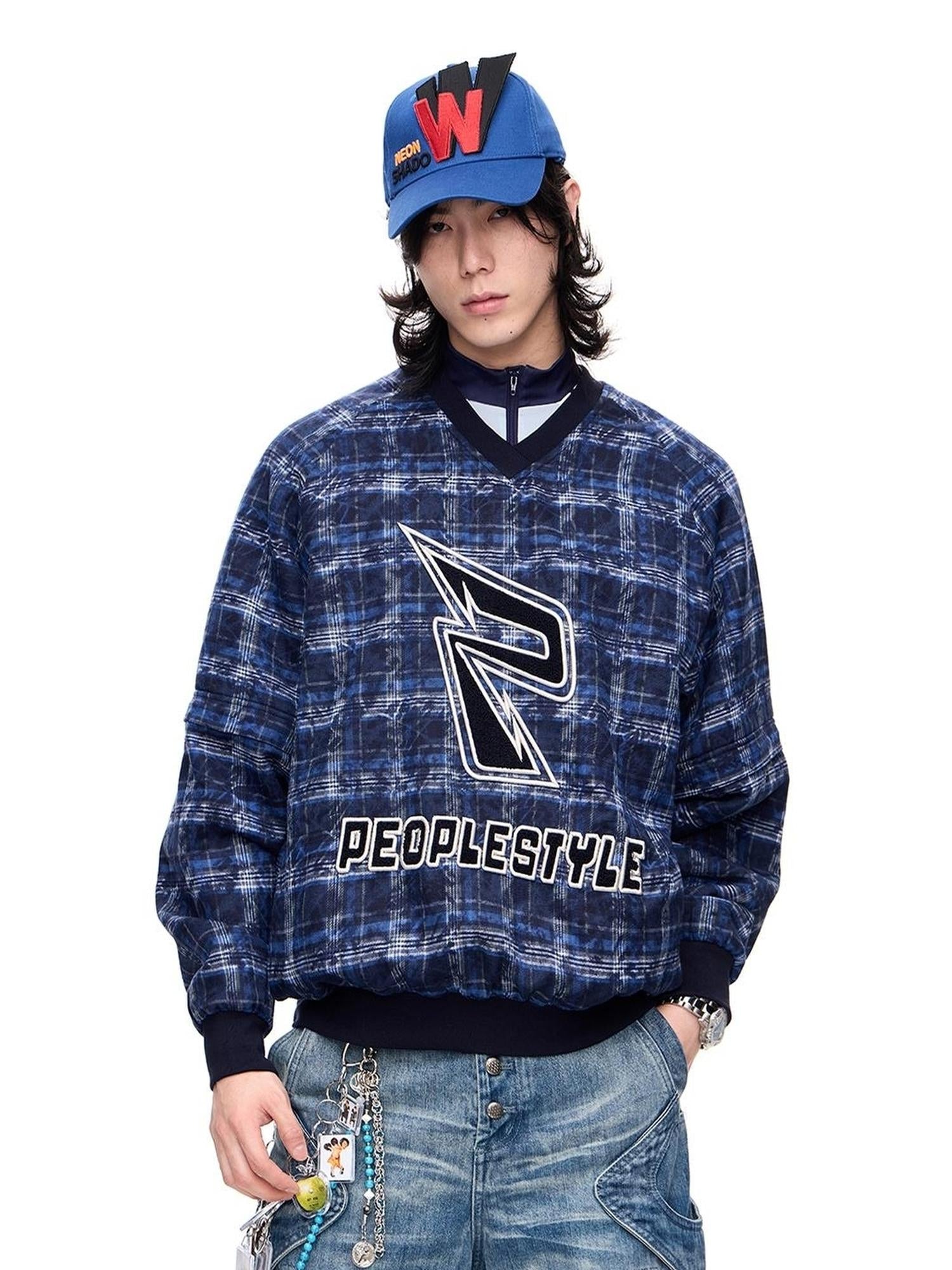 Peoplesense Plaid Polar Fleece Detachable Thermal Couple Oversized Sweatshirt