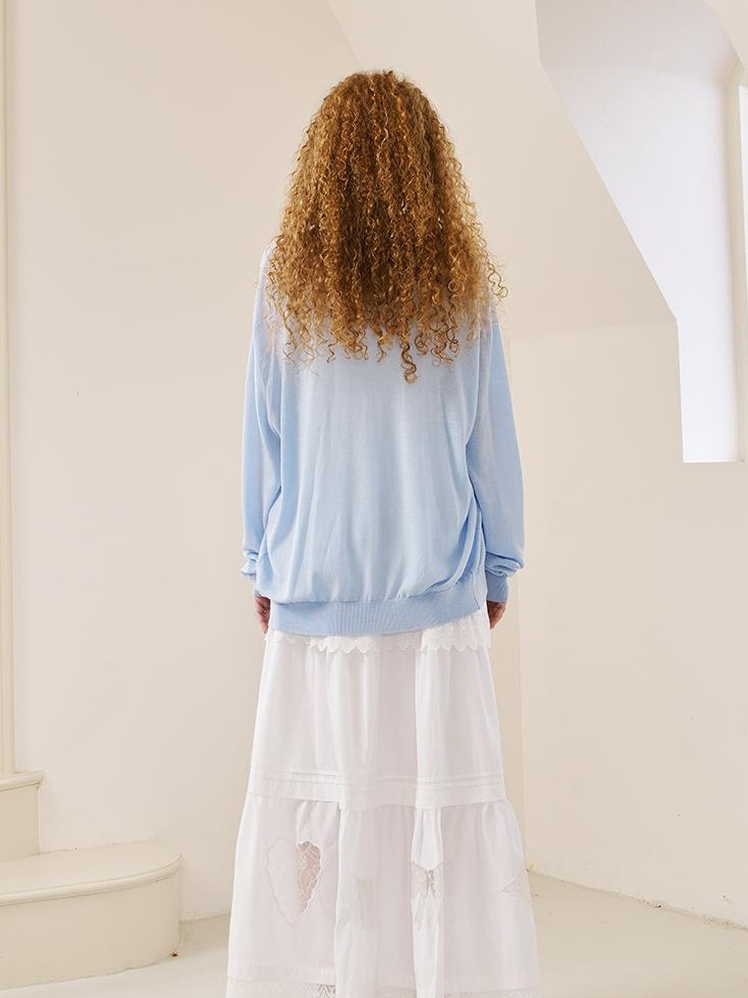 DIDDI MODA Playful Cat Apple Knit Cardigan Starfish Embroidered Top