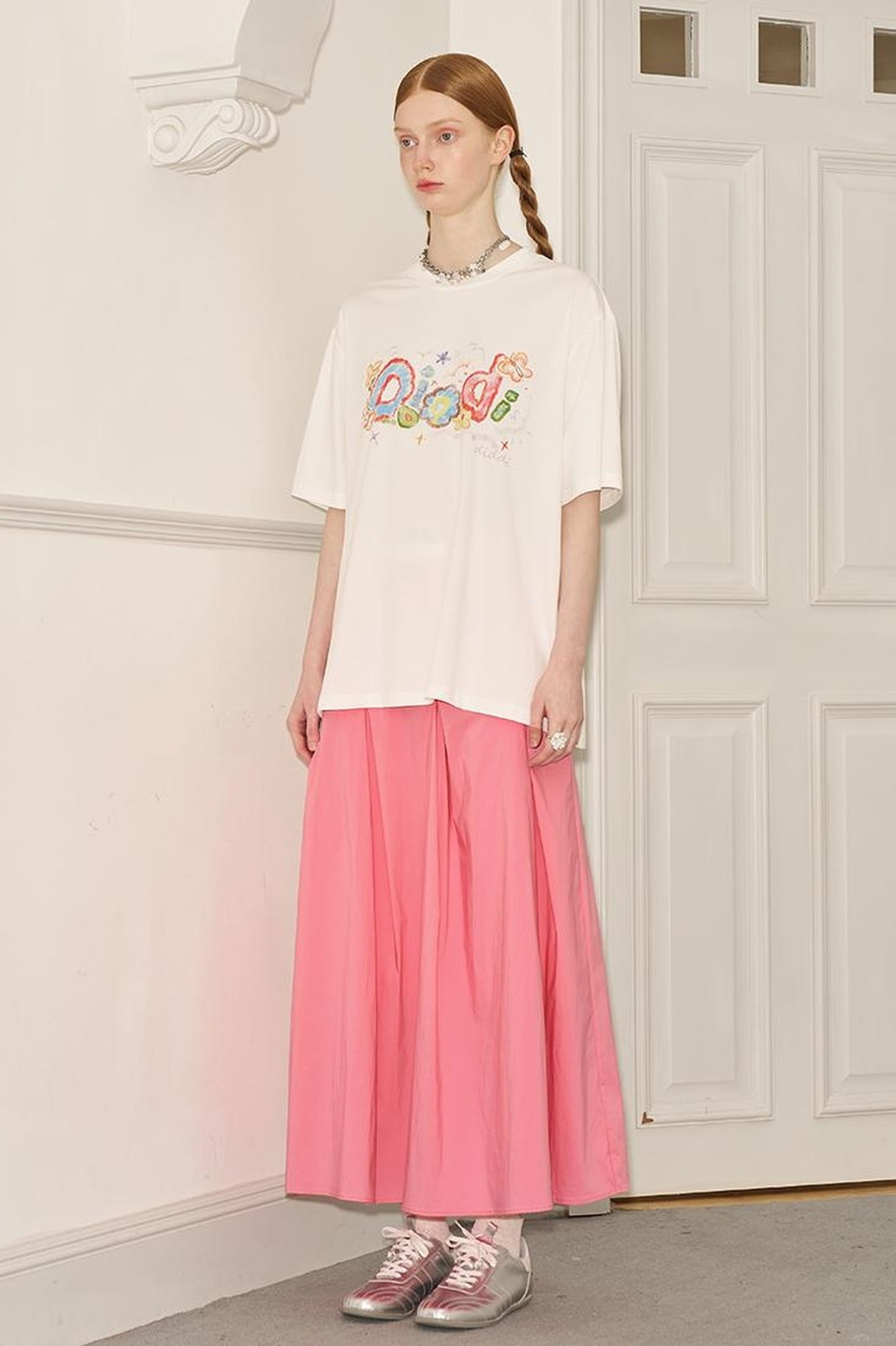 DIDDI MODA Playful Letter Print Cotton Tee