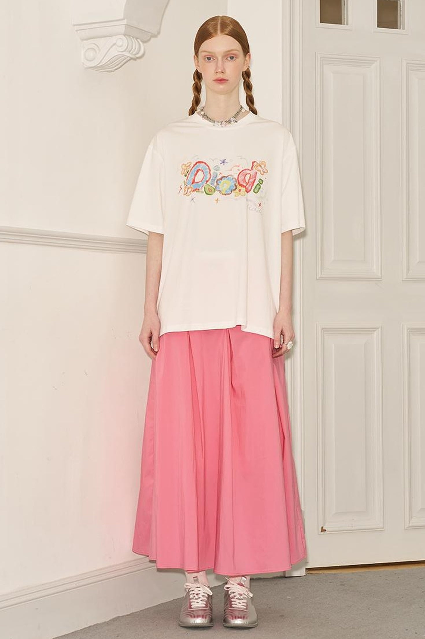 DIDDI MODA Playful Letter Print Cotton Tee