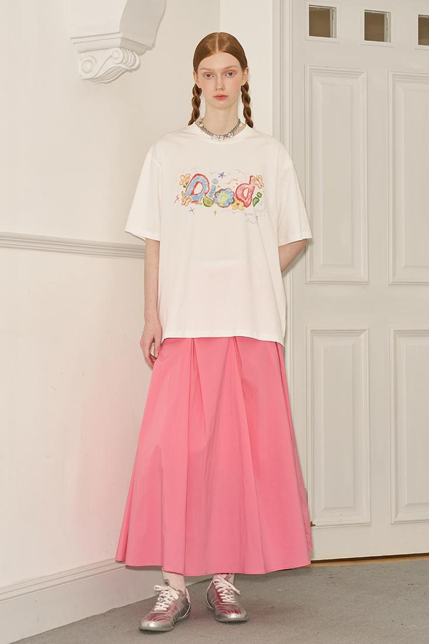 DIDDI MODA Playful Letter Print Cotton Tee