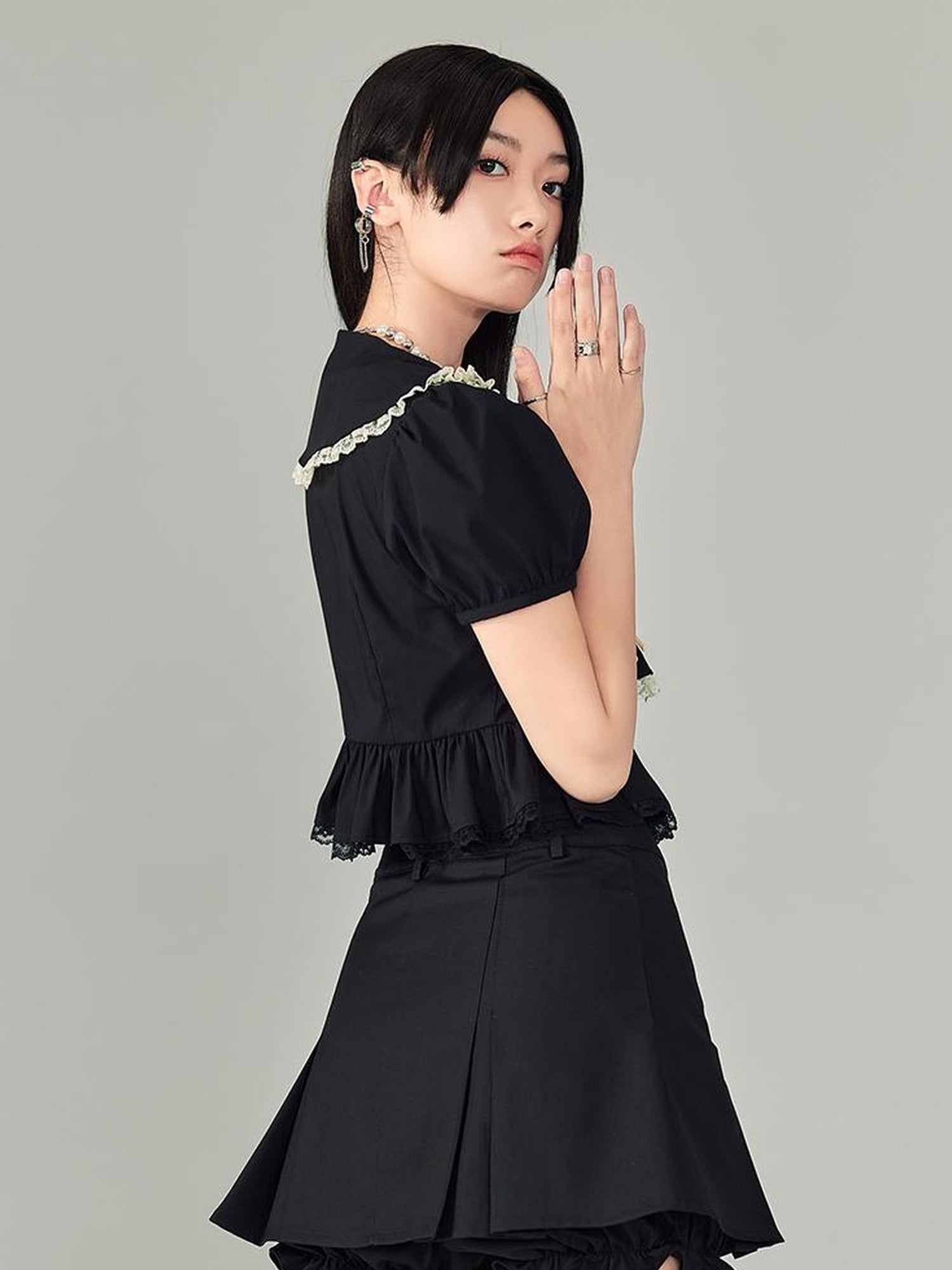 DIDDI MODA Pleated High Waist A Line Skort Stretchy Flattering Shorts For Summer