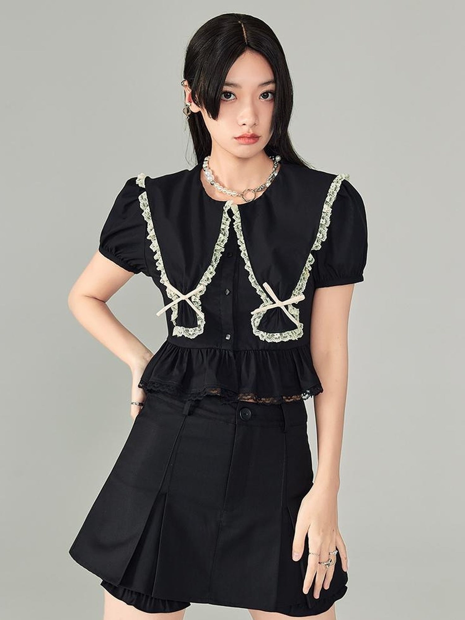 DIDDI MODA Pleated High Waist A Line Skort Stretchy Flattering Shorts For Summer