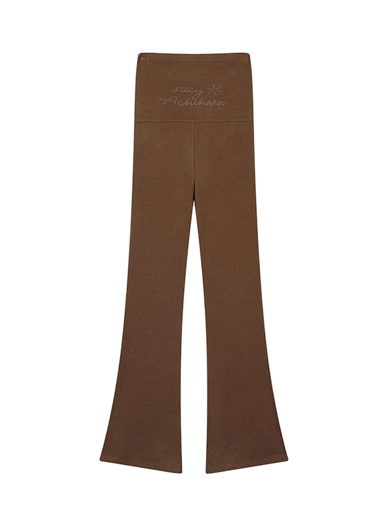 Brittany Flared Leggings Winter Warm High Waist Stretch Pants