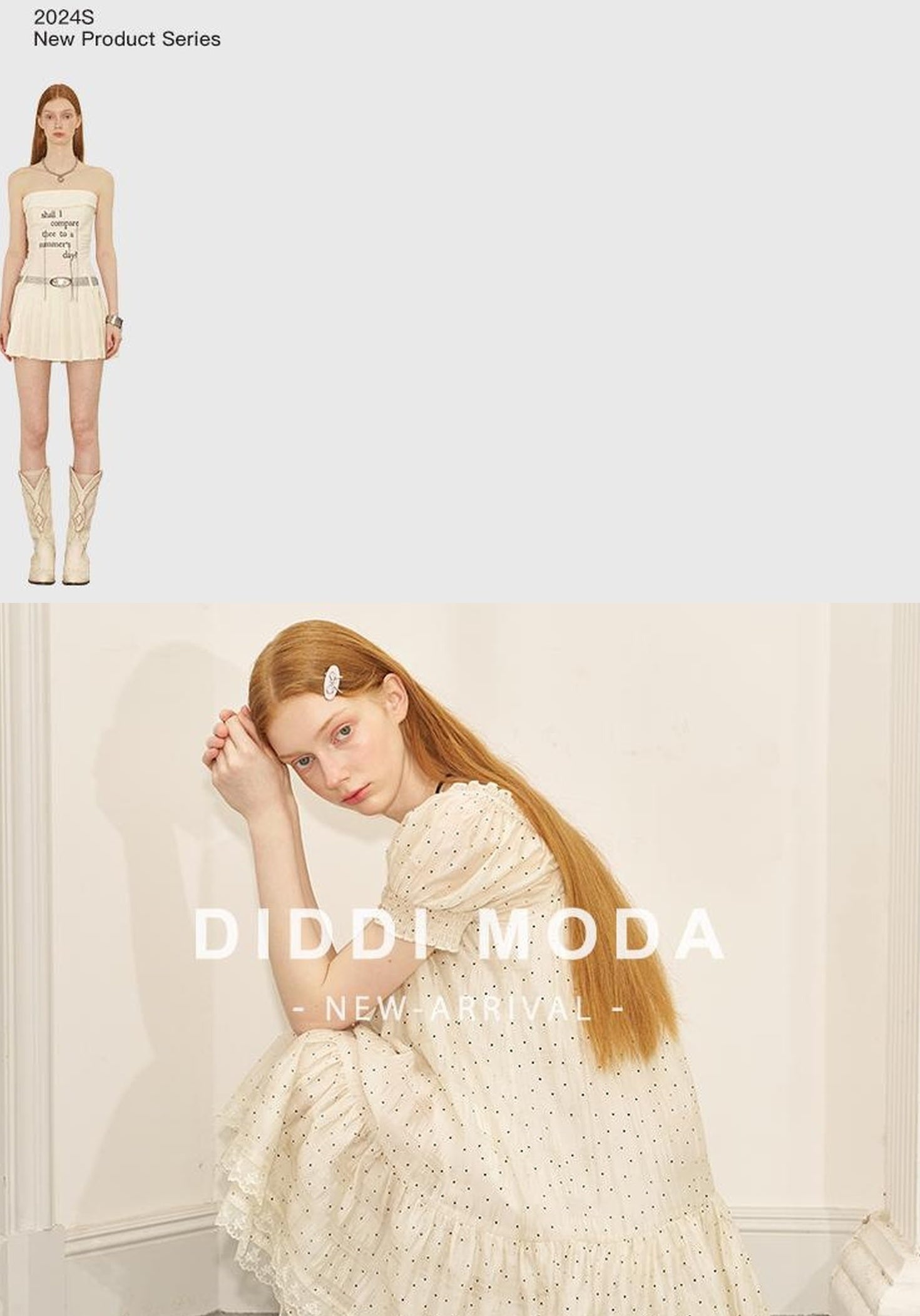 DIDDI MODA Polka Dot Puff Sleeve Floral Ruffle Babydoll Dress