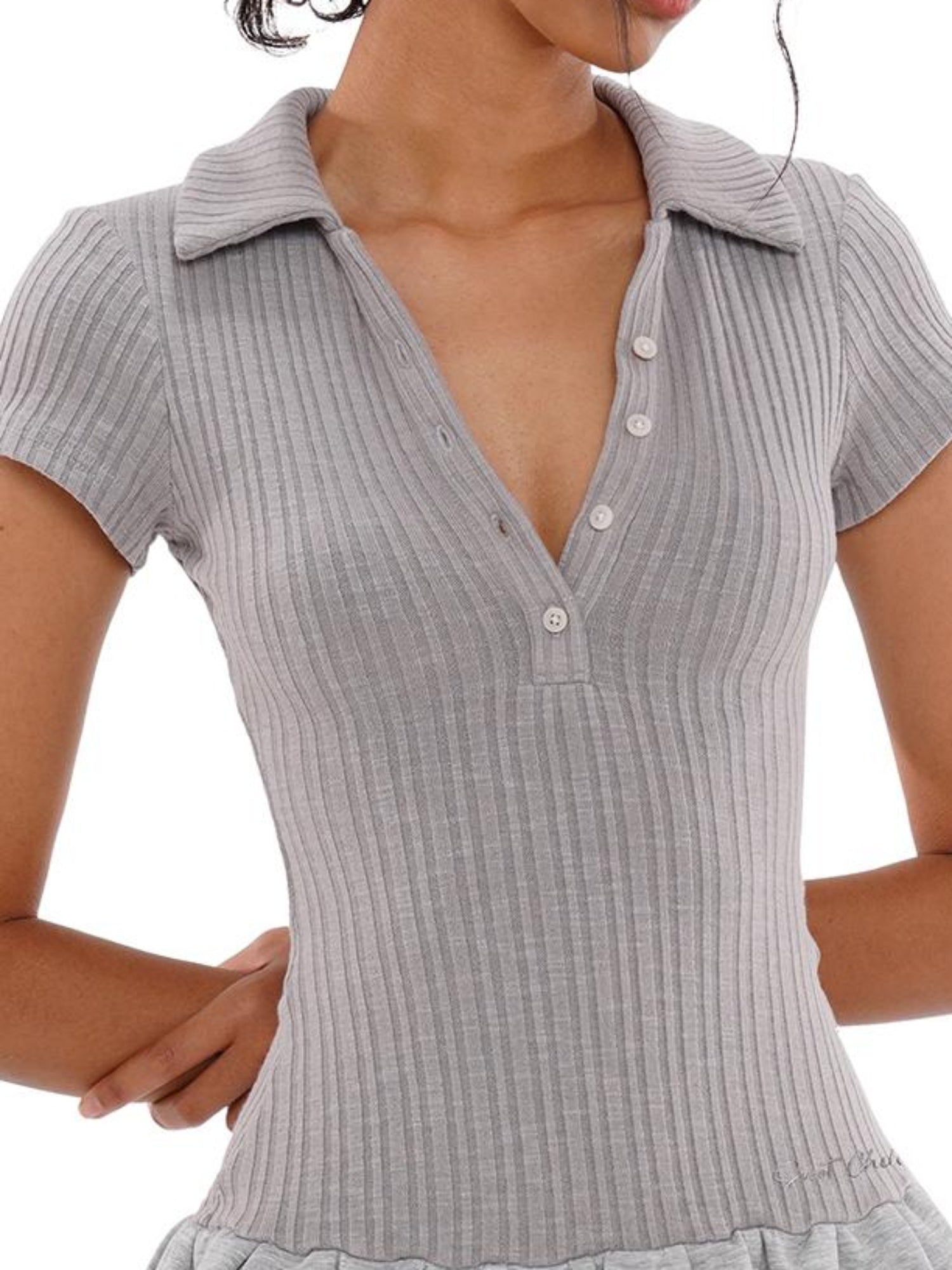 SweetChilling Polo Collar Tennis Dress Women American Campus Style Dresses