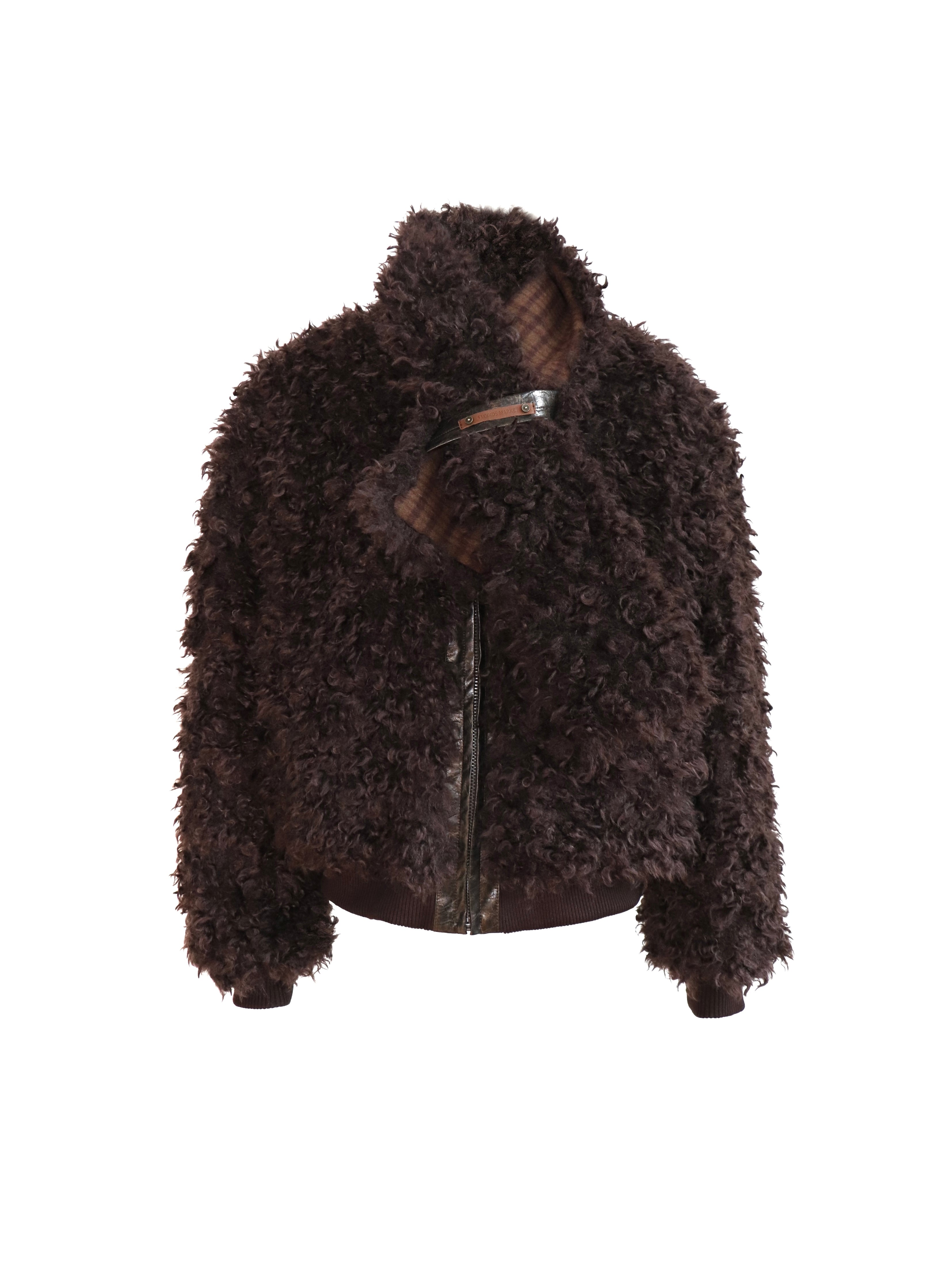Flowers birds Market Warm Wool Blend Coat With Free Scarf