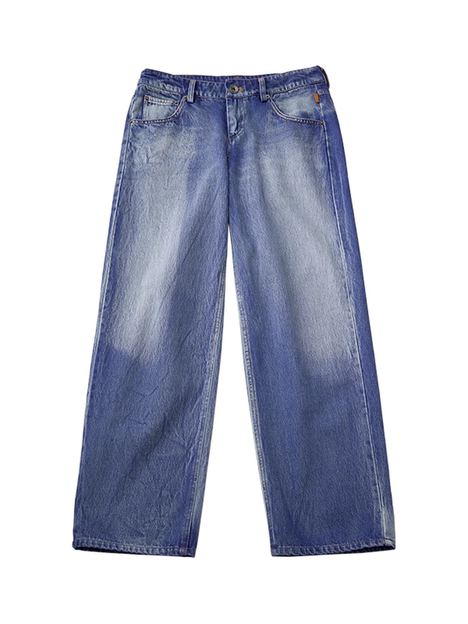 Radish Ice Washed High-Waist Wide-Leg Jeans