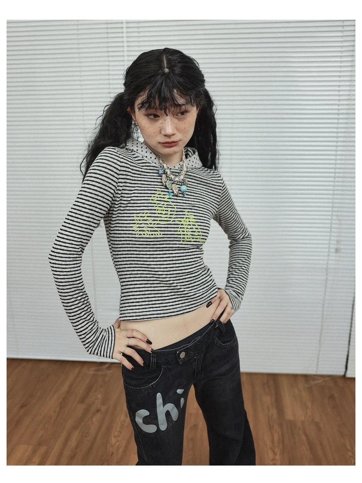 Universe Stripe Hoodie Soft Vintage Print Tee