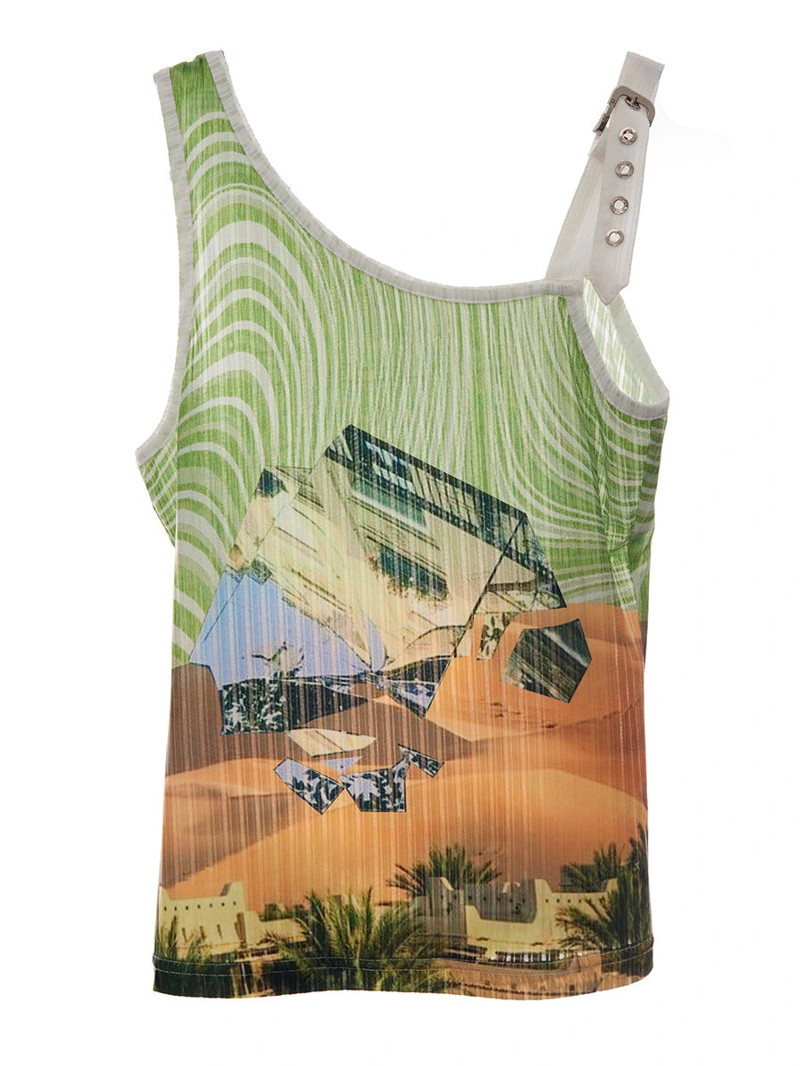 Y2k Stripe Jacquard Slim Fit Vintage Vest