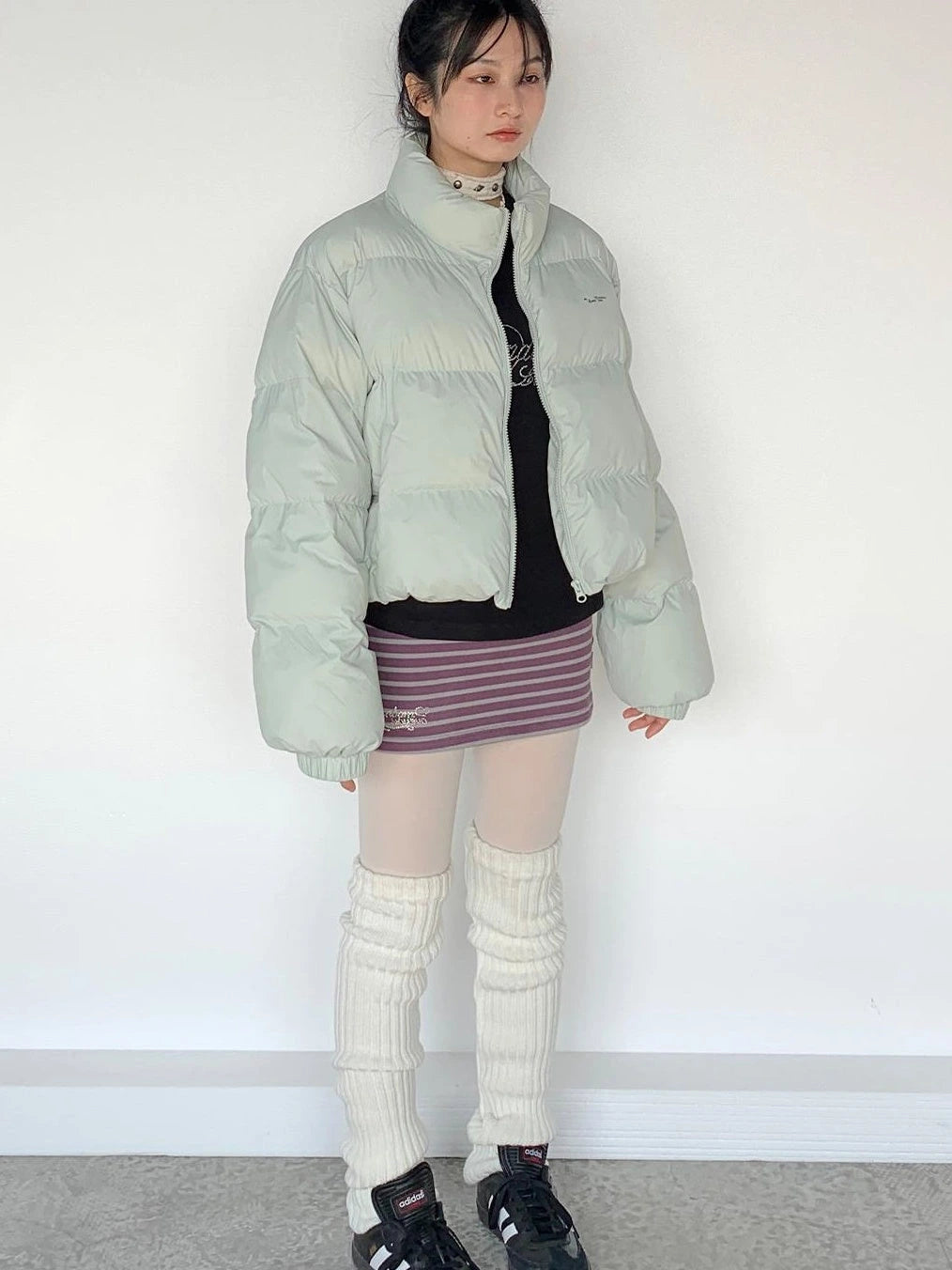 Puffy Mint Green Salt Short Puffy Coat Winter Jacket