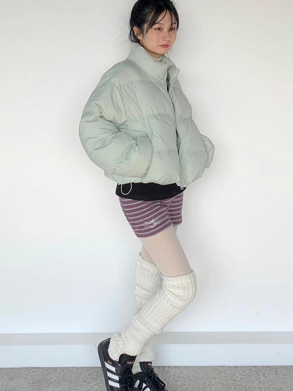 Puffy Mint Green Salt Short Puffy Coat Winter Jacket