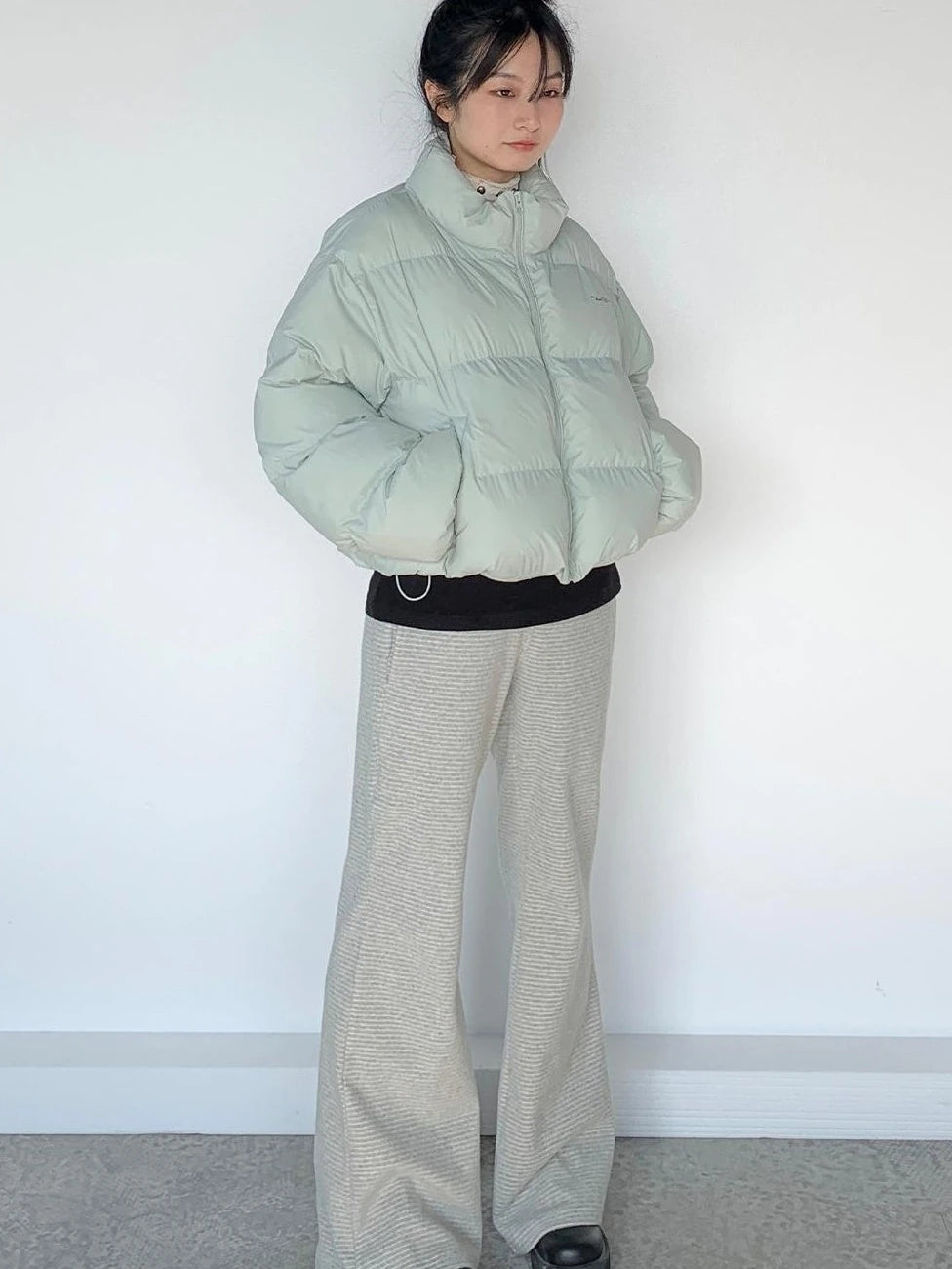 Puffy Mint Green Salt Short Puffy Coat Winter Jacket