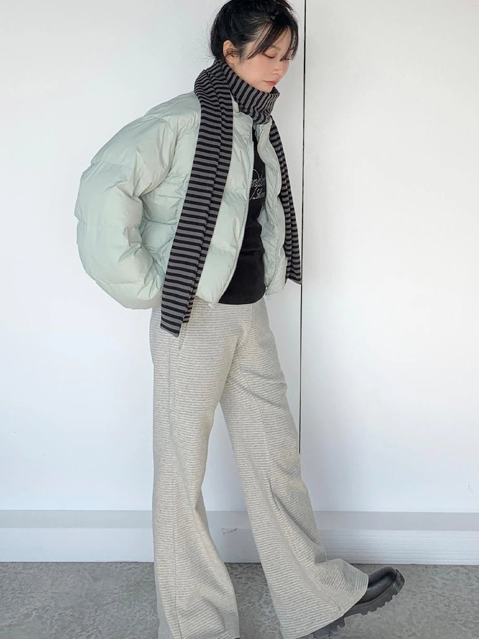Puffy Mint Green Salt Short Puffy Coat Winter Jacket