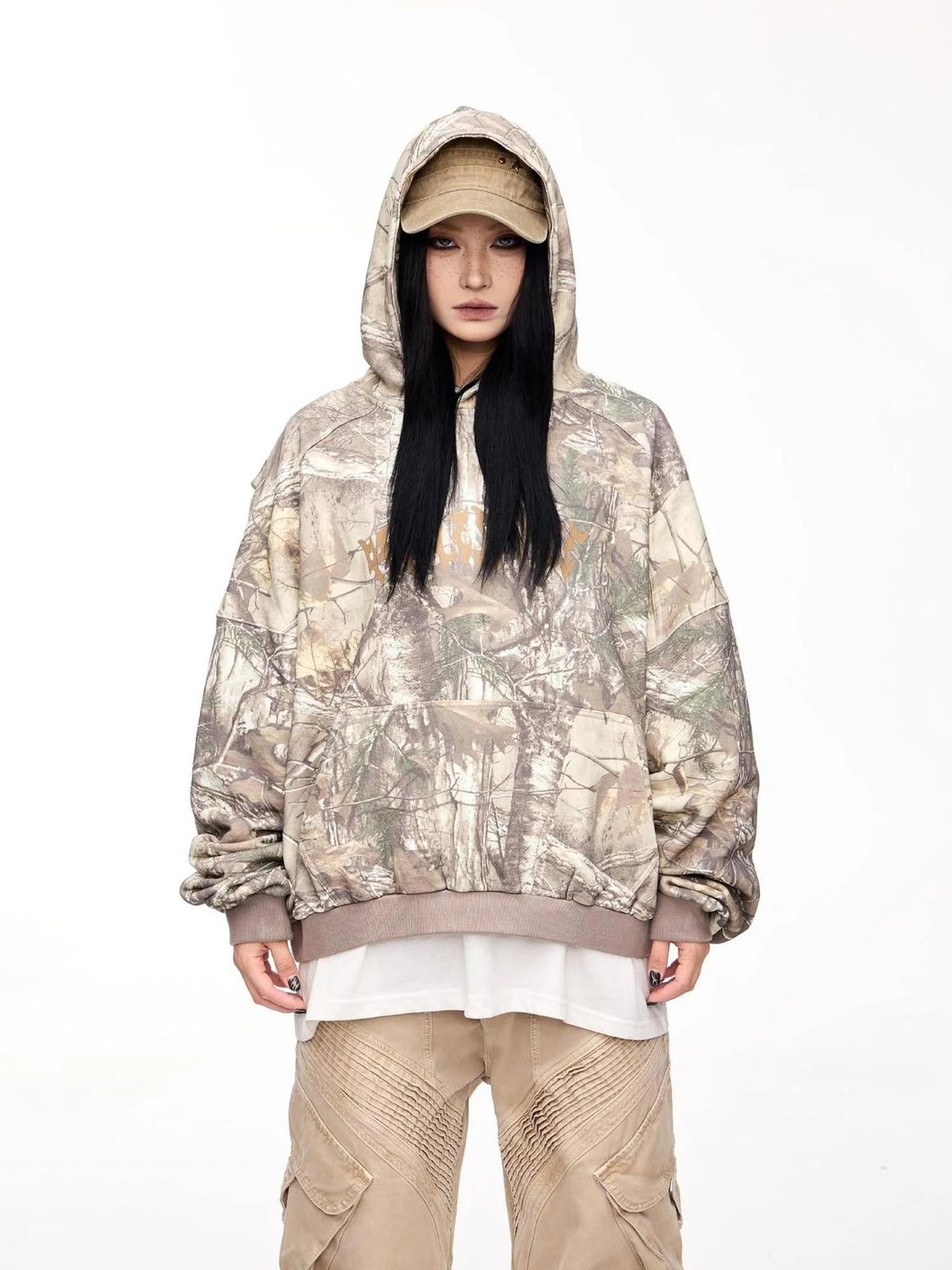 Punk Camo Unisex Vintage Hoodie Jm 8064 Aw 24