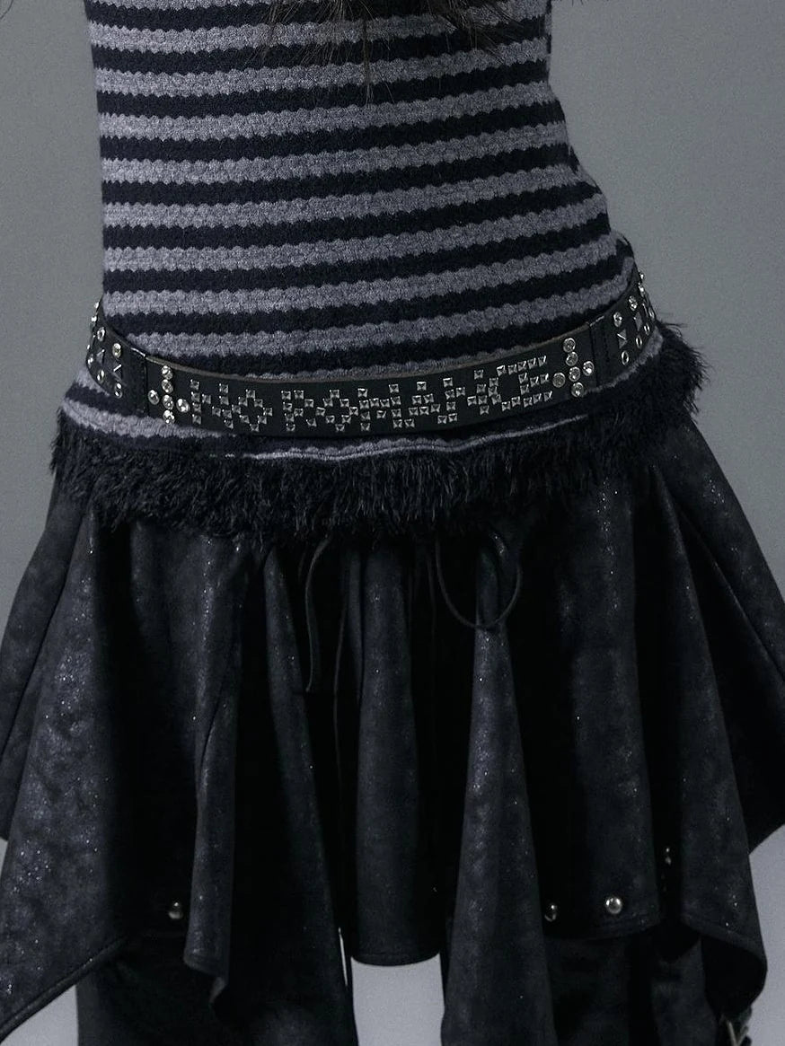 Punk Chic Rhinestone Leather Belt For Women Fashion Belt