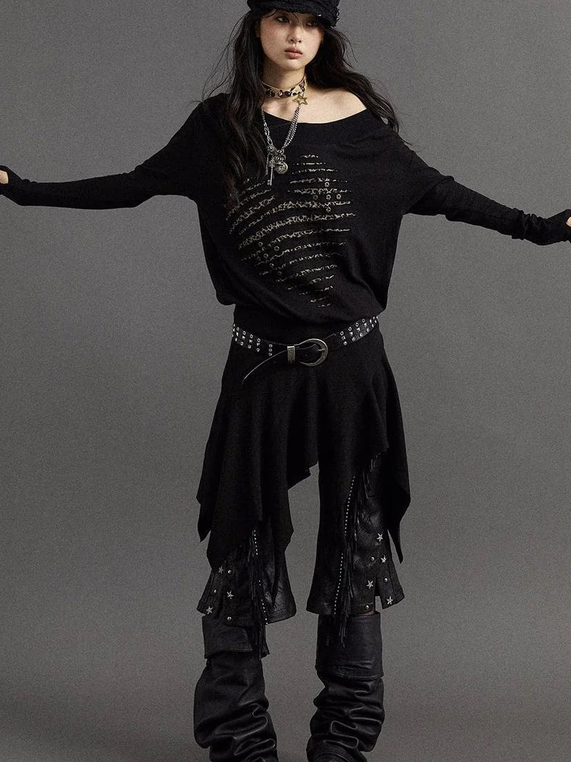 Punk Chic Rhinestone Leather Belt For Women Fashion Belt