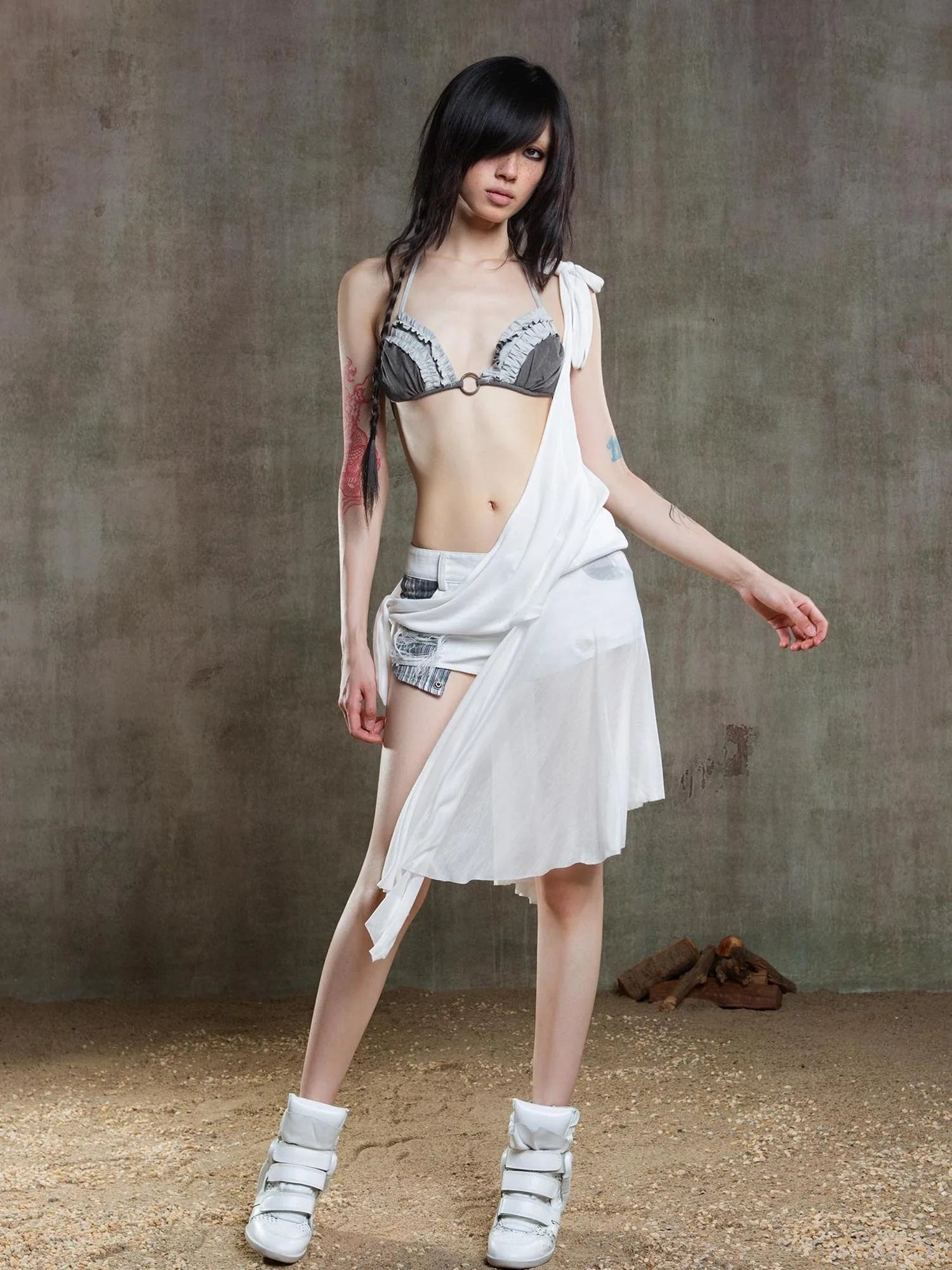 Punk Crinkle Bikini Y2k Summer Edge