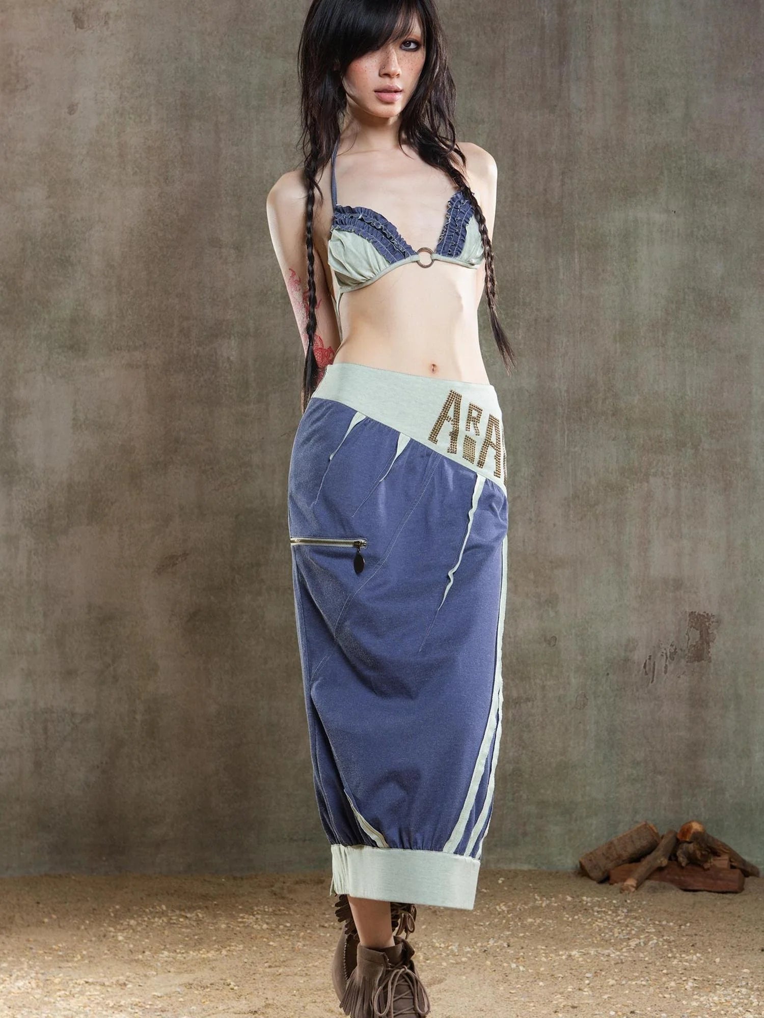 Punk Crinkle Bikini Y2k Summer Edge