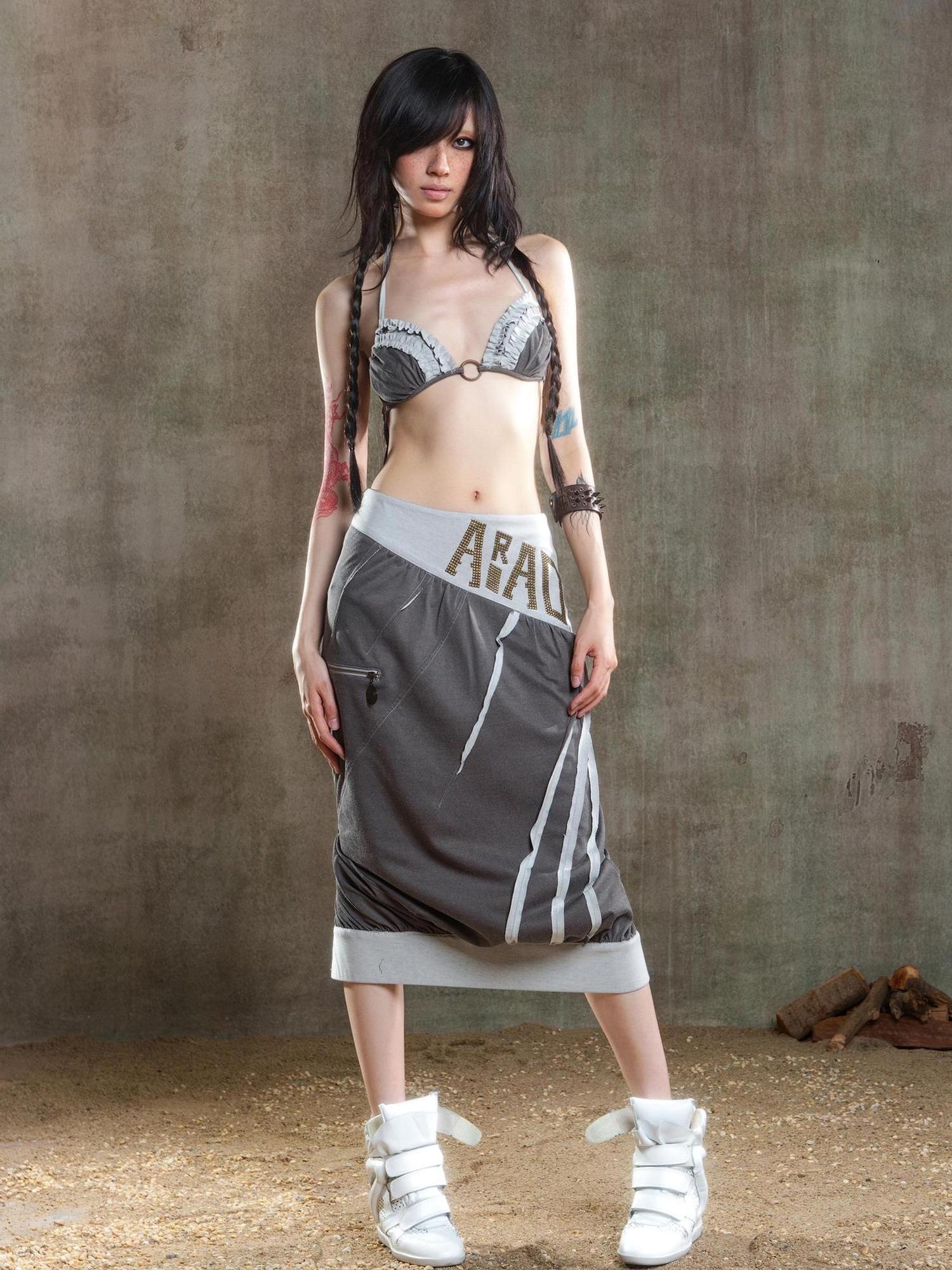 ARIADNAw Punk Crinkle Bikini Y2k Summer Edge
