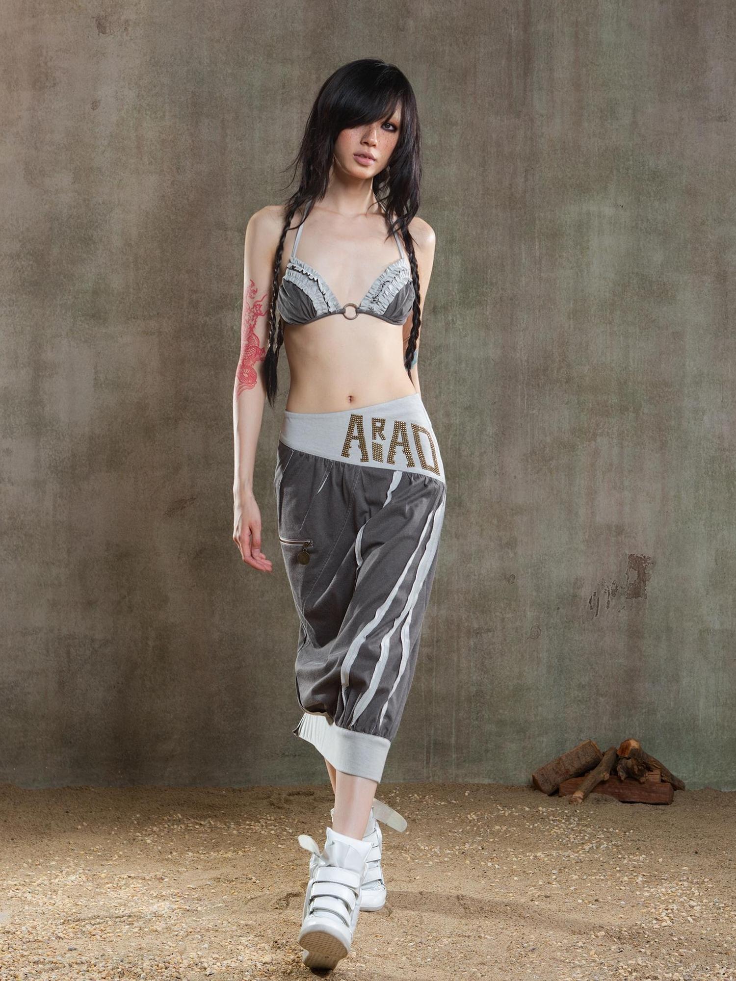 ARIADNAw Punk Crinkle Bikini Y2k Summer Edge