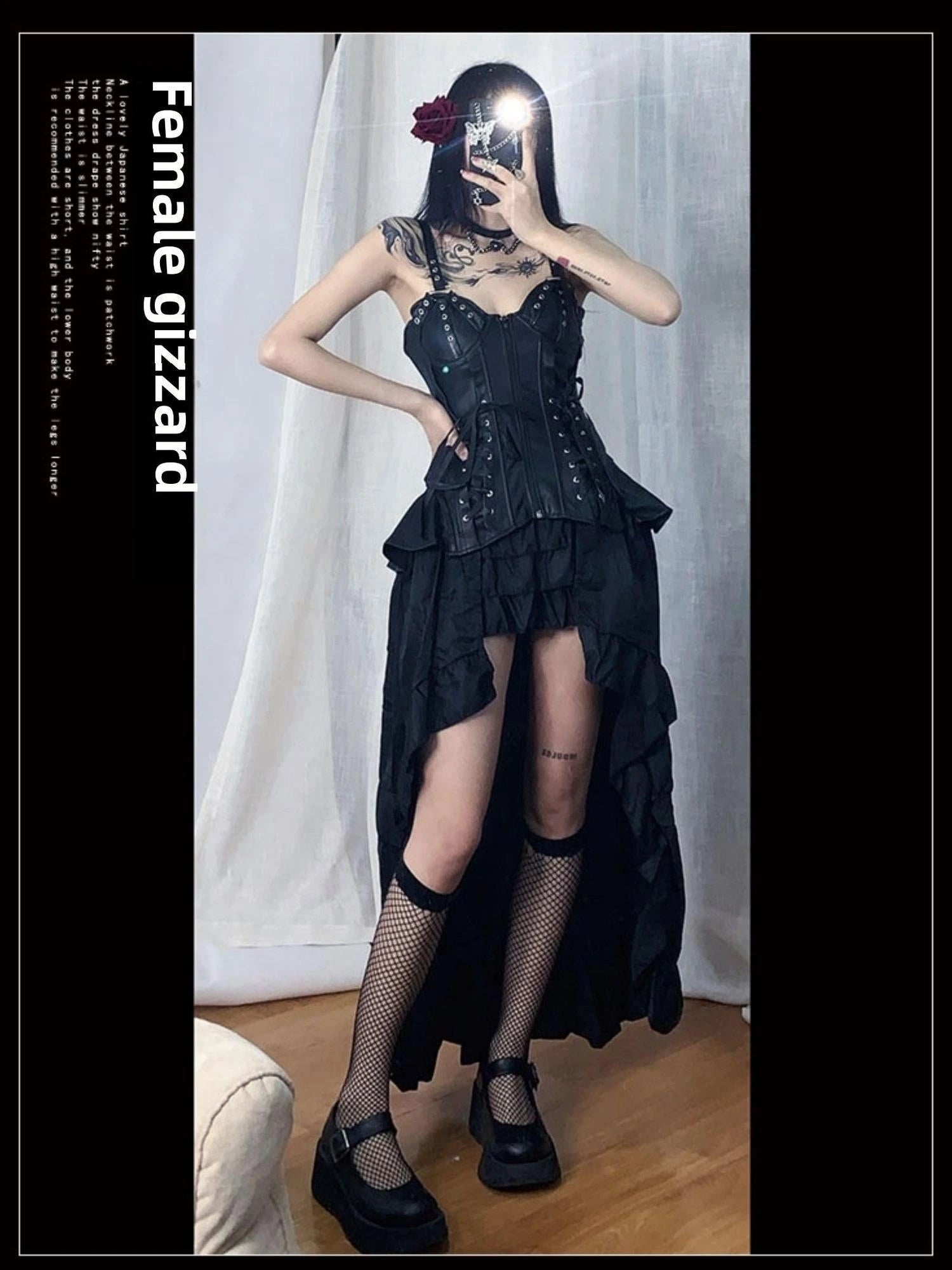 Punk Gothic Studded Bralette Leather Jacket For Dark Metal Chic Women