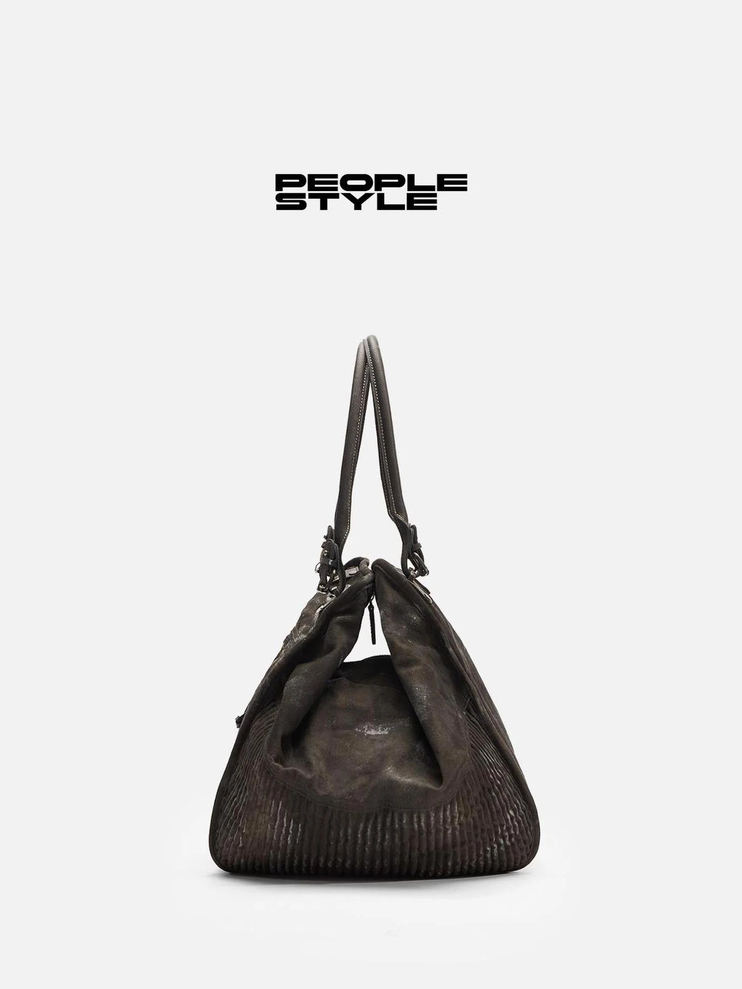 Punk Grunge Wrinkled Underarm Tote Vintage Soft Crossbody Bag