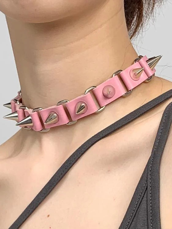 Punk Japanese Harajuku Studded Choker Necklace