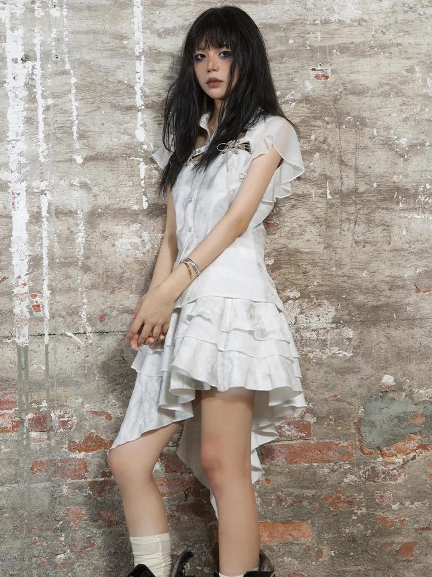 Punk Niche Asymmetrical Cake Skirt