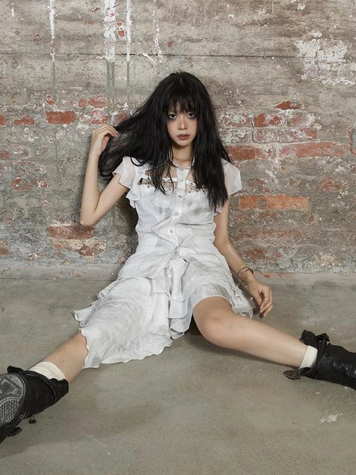 Punk Niche Asymmetrical Cake Skirt