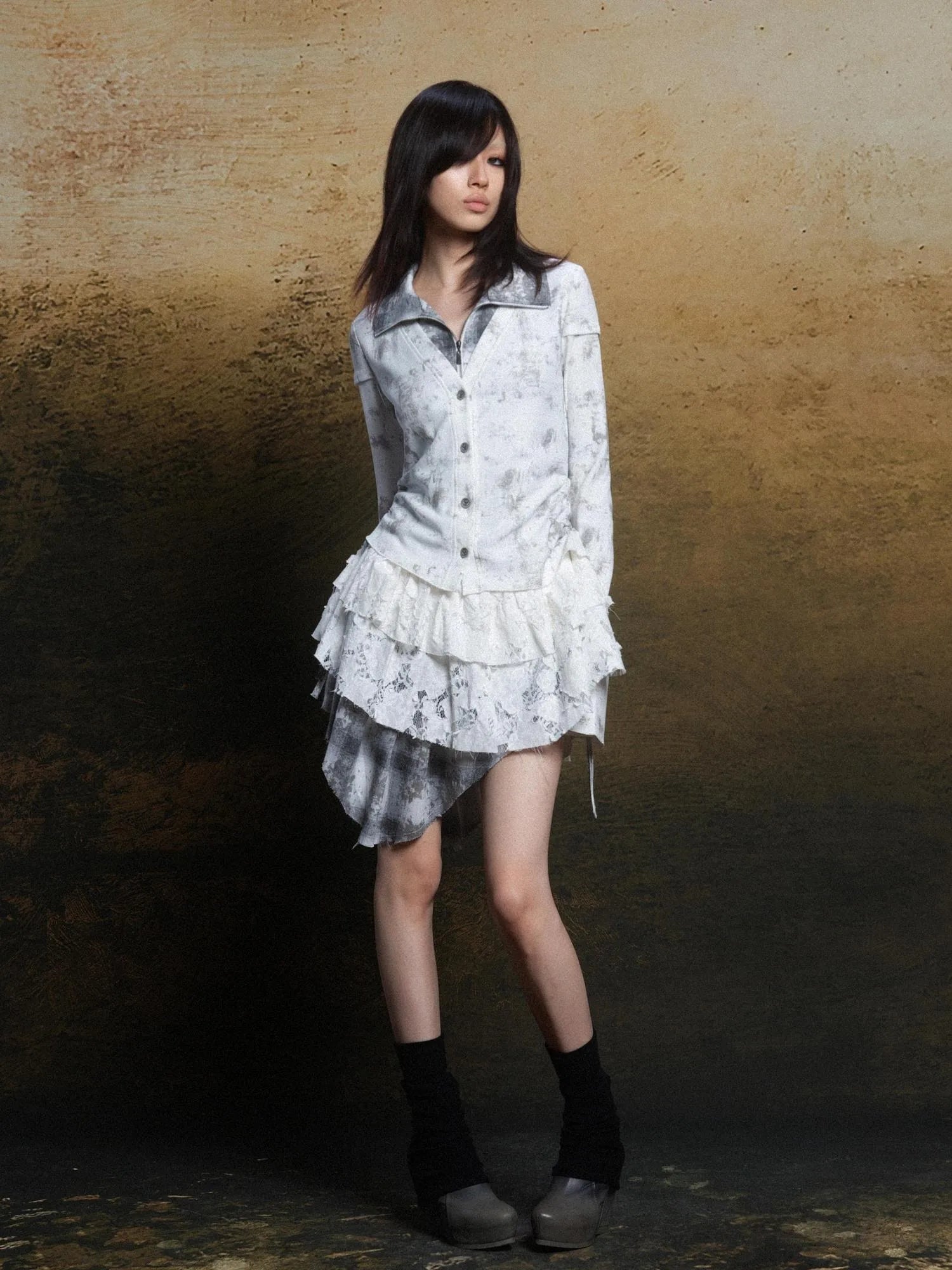 Punk Plaid Contrast Panel Dress Rebellious Spring Style