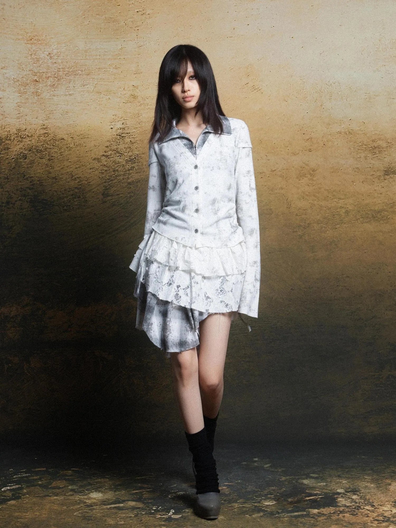 Punk Plaid Contrast Panel Dress Rebellious Spring Style