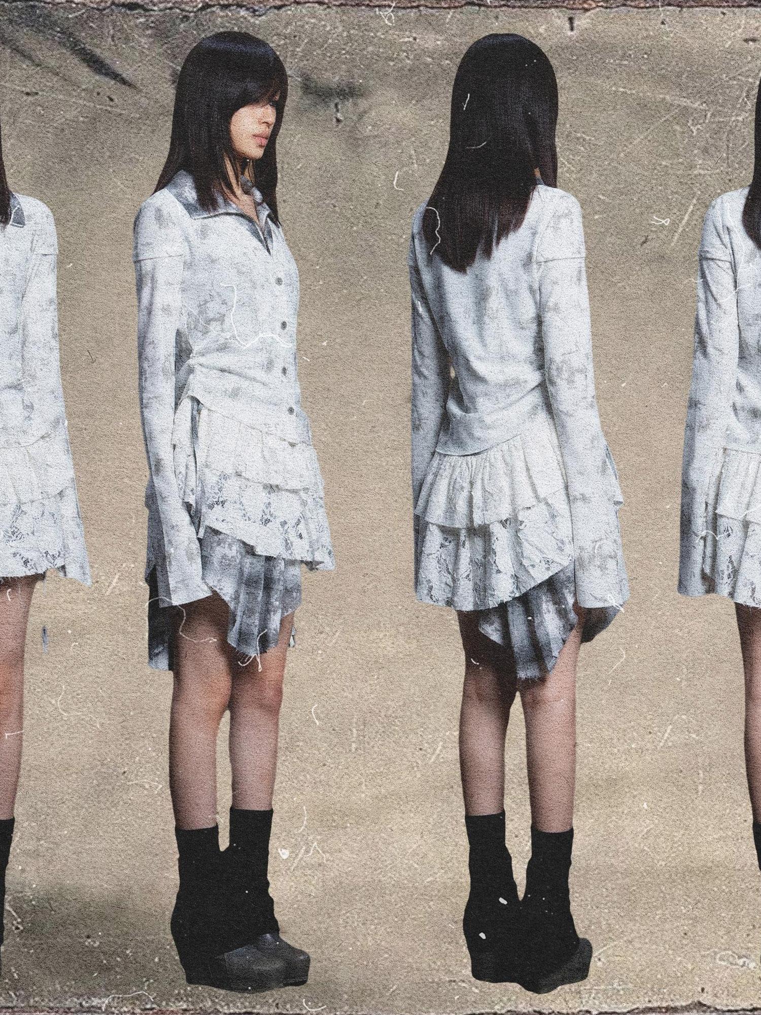 ARIADNAw Punk Plaid Contrast Panel Dress Rebellious Spring Style