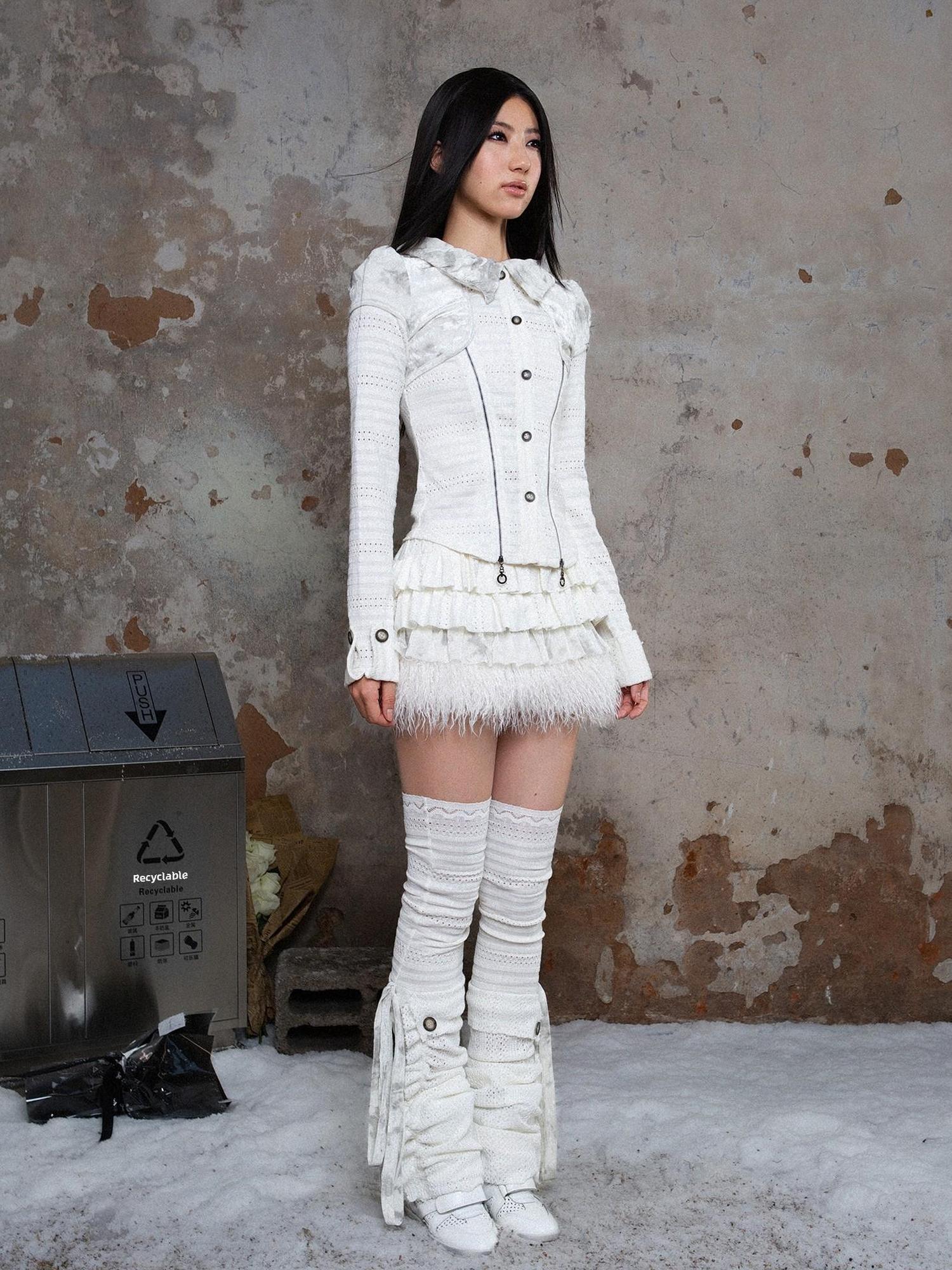ARIADNAw Punk Revival Recyclable Bubble Collar Blouse