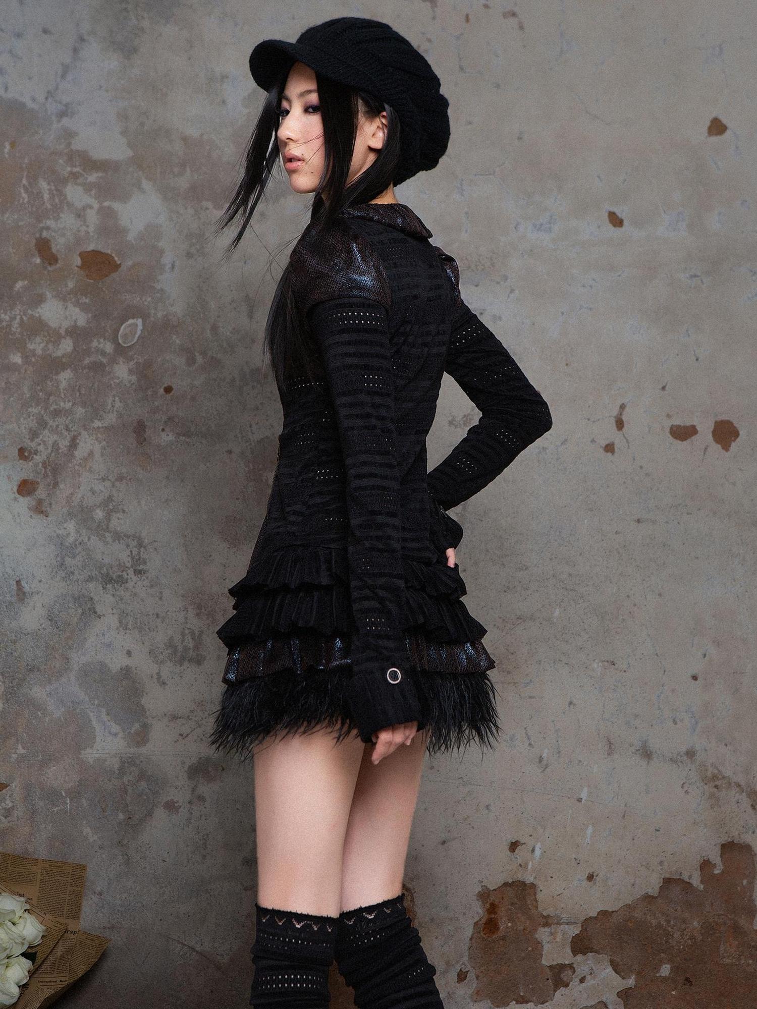 ARIADNAw Punk Revival Recyclable Bubble Collar Blouse