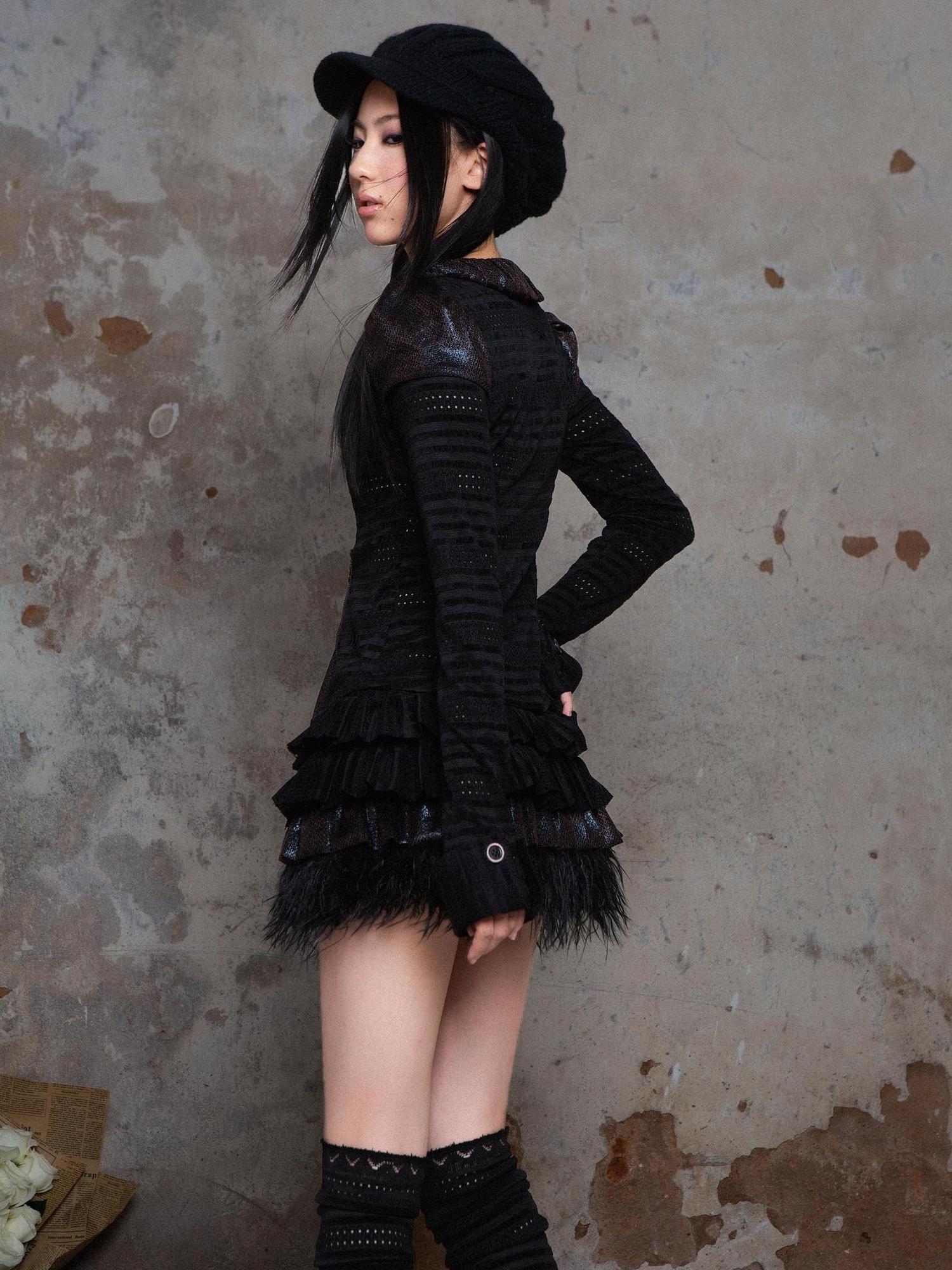 ARIADNAw Punk Revival Recyclable Bubble Collar Blouse