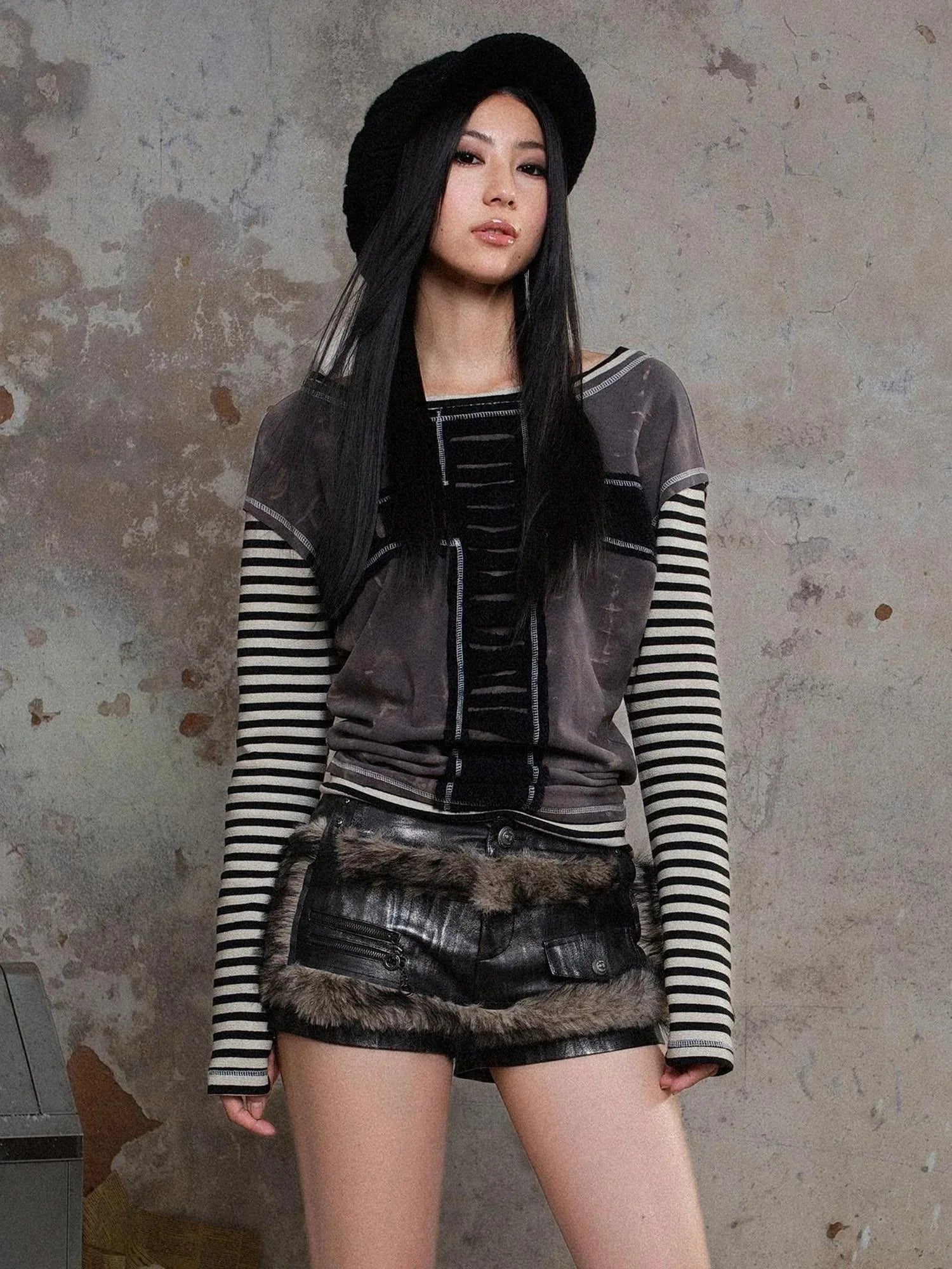 Punk Revival Tencel Blend Cropped Knit Top