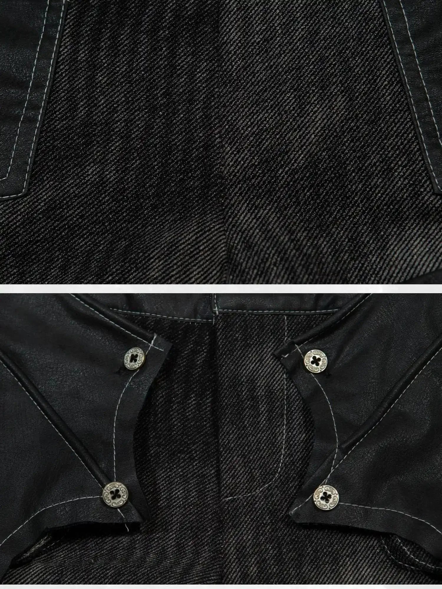 Punk Rock Batwing Denim Shorts Low Rise Slim Fit