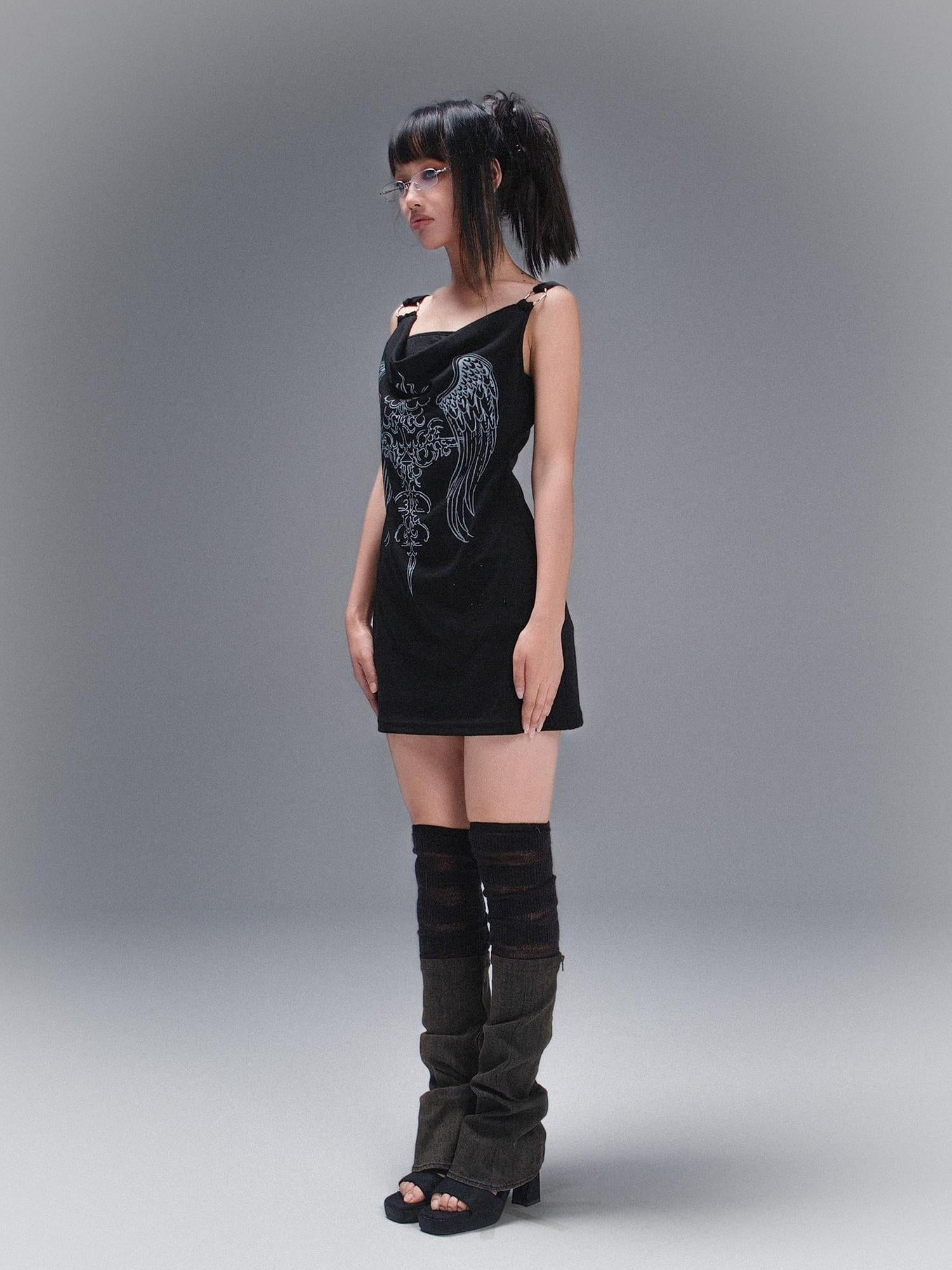 ARIADNAw Punk Rock Snake Print Vest Summer Streetwear Two Tone Design