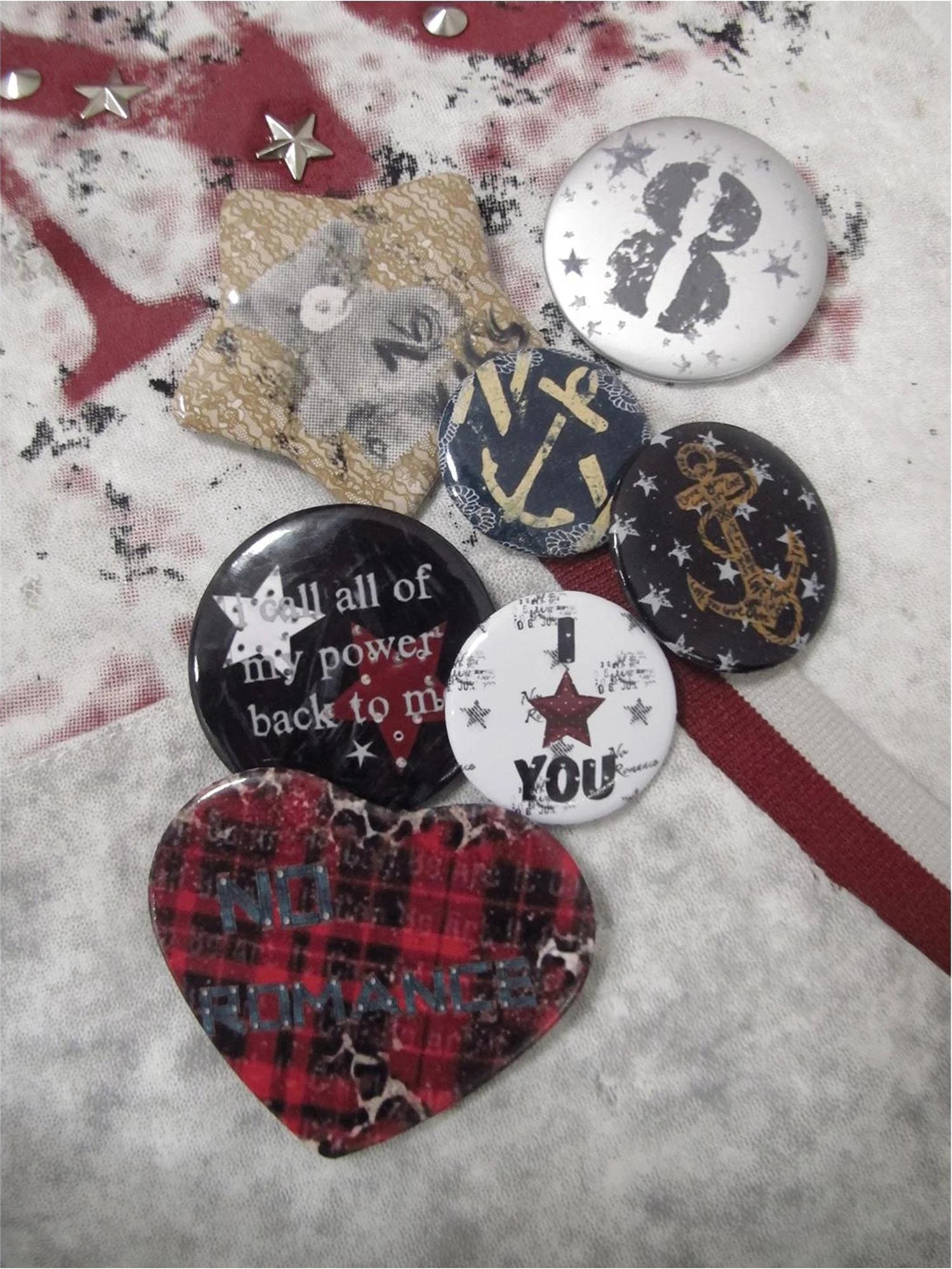 Punk Rock Vintage Metal Pin Badge With Edgy Design