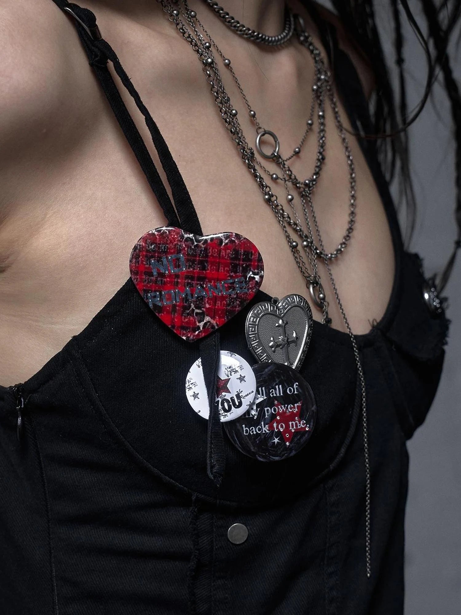 Punk Rock Vintage Metal Pin Badge With Edgy Design