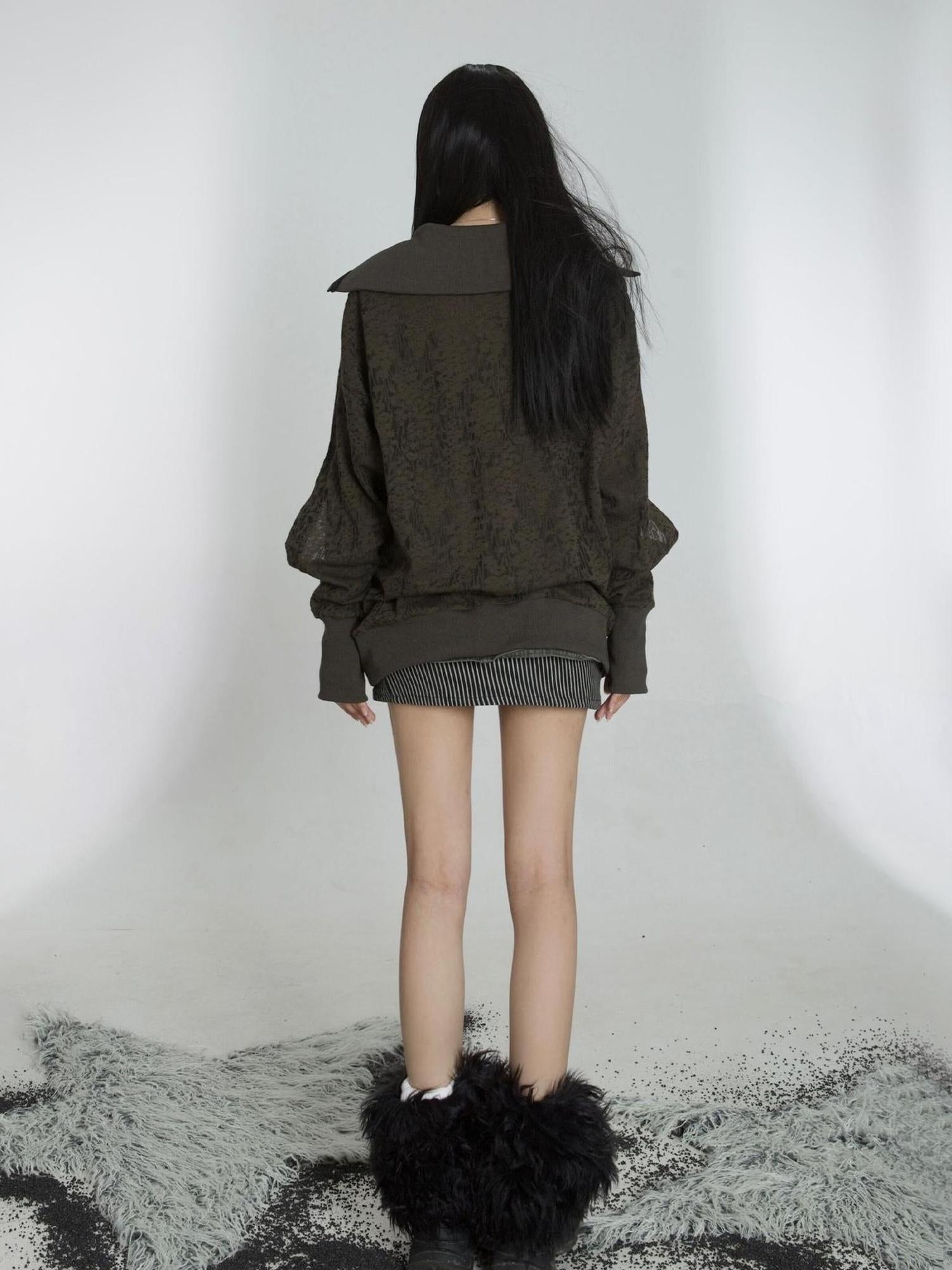 ARIADNAw Punk Street Cropped Jacket Slim Fit Micro Elastic Soft Touch