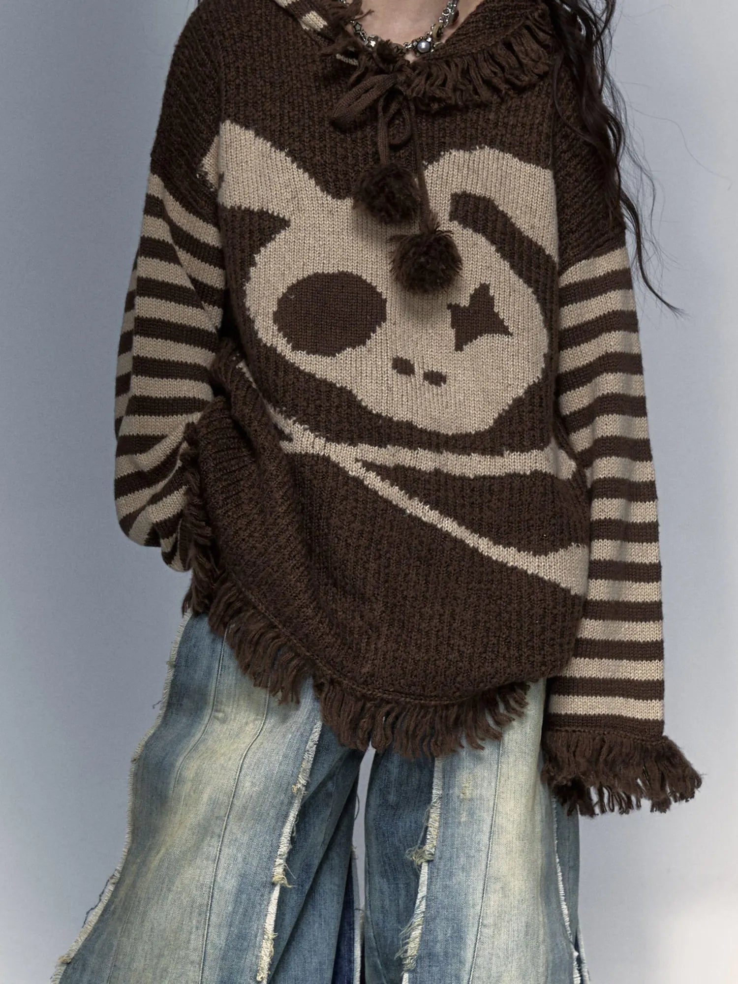 Punk Y2K Rebel Skull Rabbit Hooded Sweatshirt