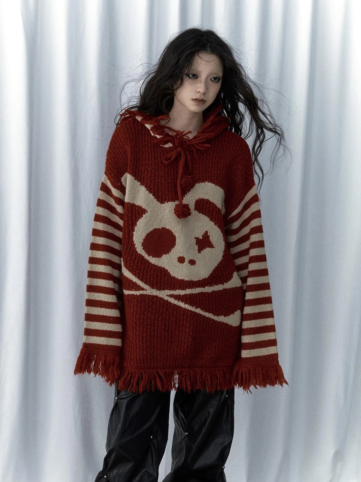 Punk Y2K Rebel Skull Rabbit Hooded Sweatshirt