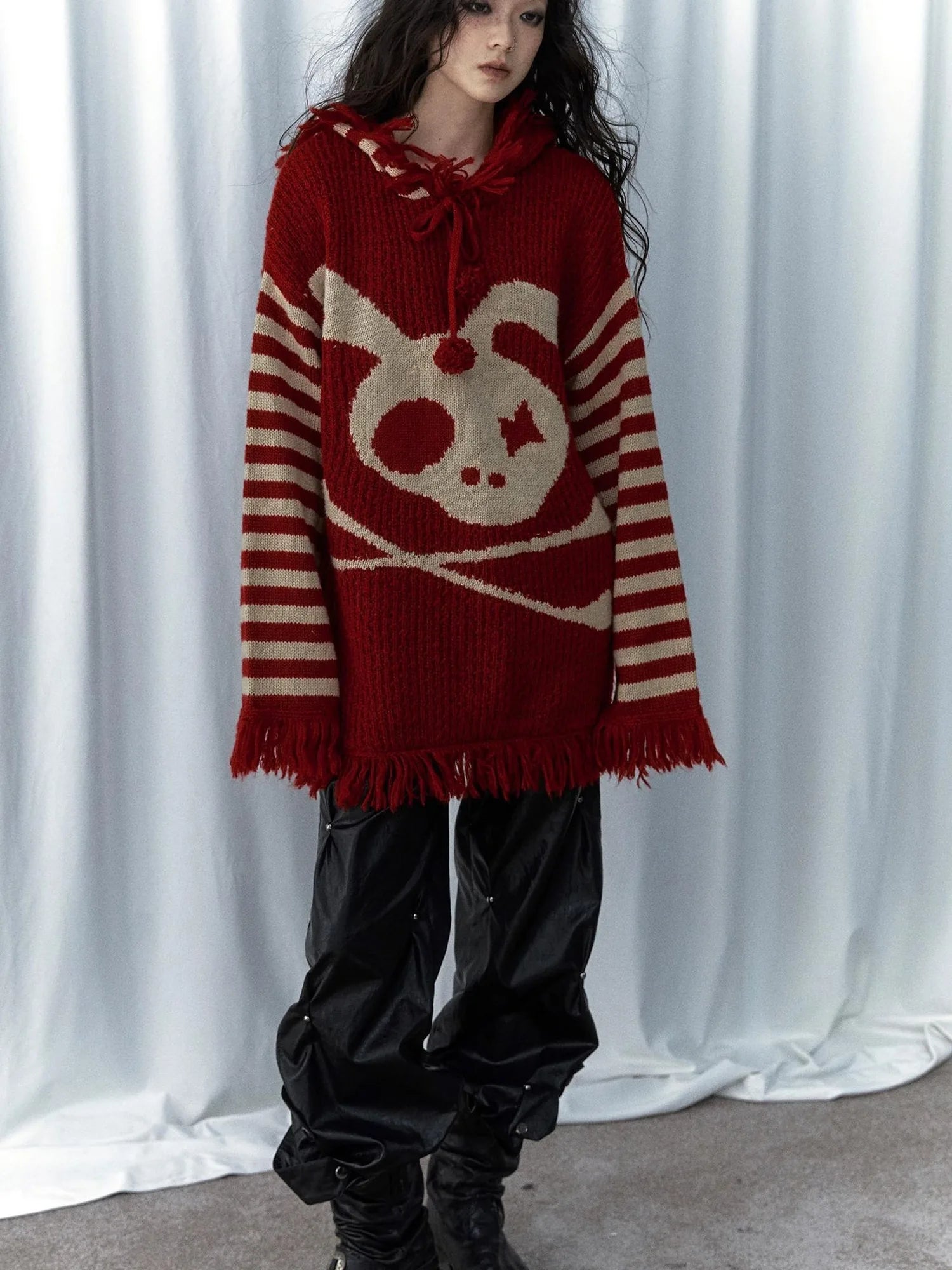 Punk Y2K Rebel Skull Rabbit Hooded Sweatshirt